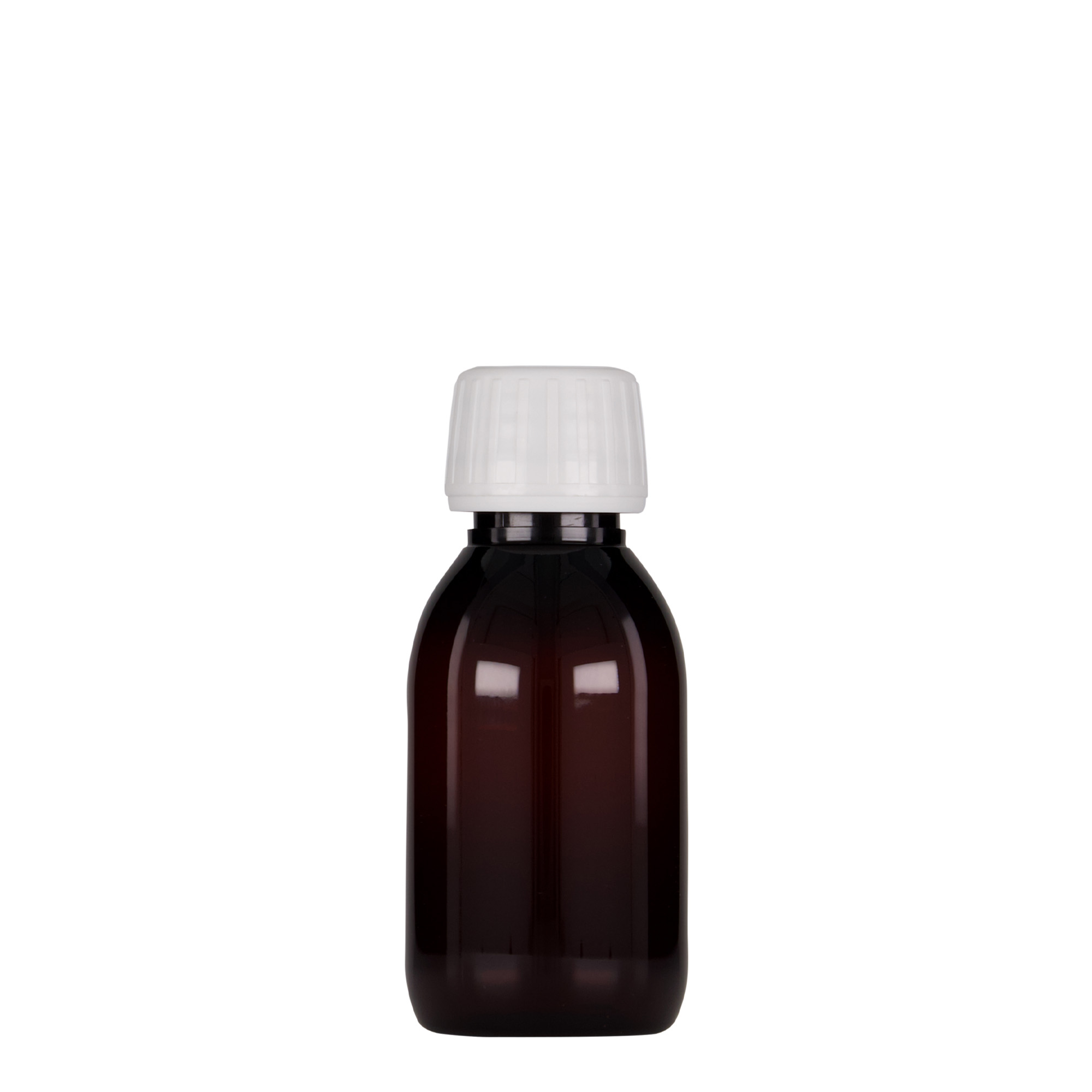 100 ml PET-medicinska steklenička, rjava, plastika, odprtina: PP 28