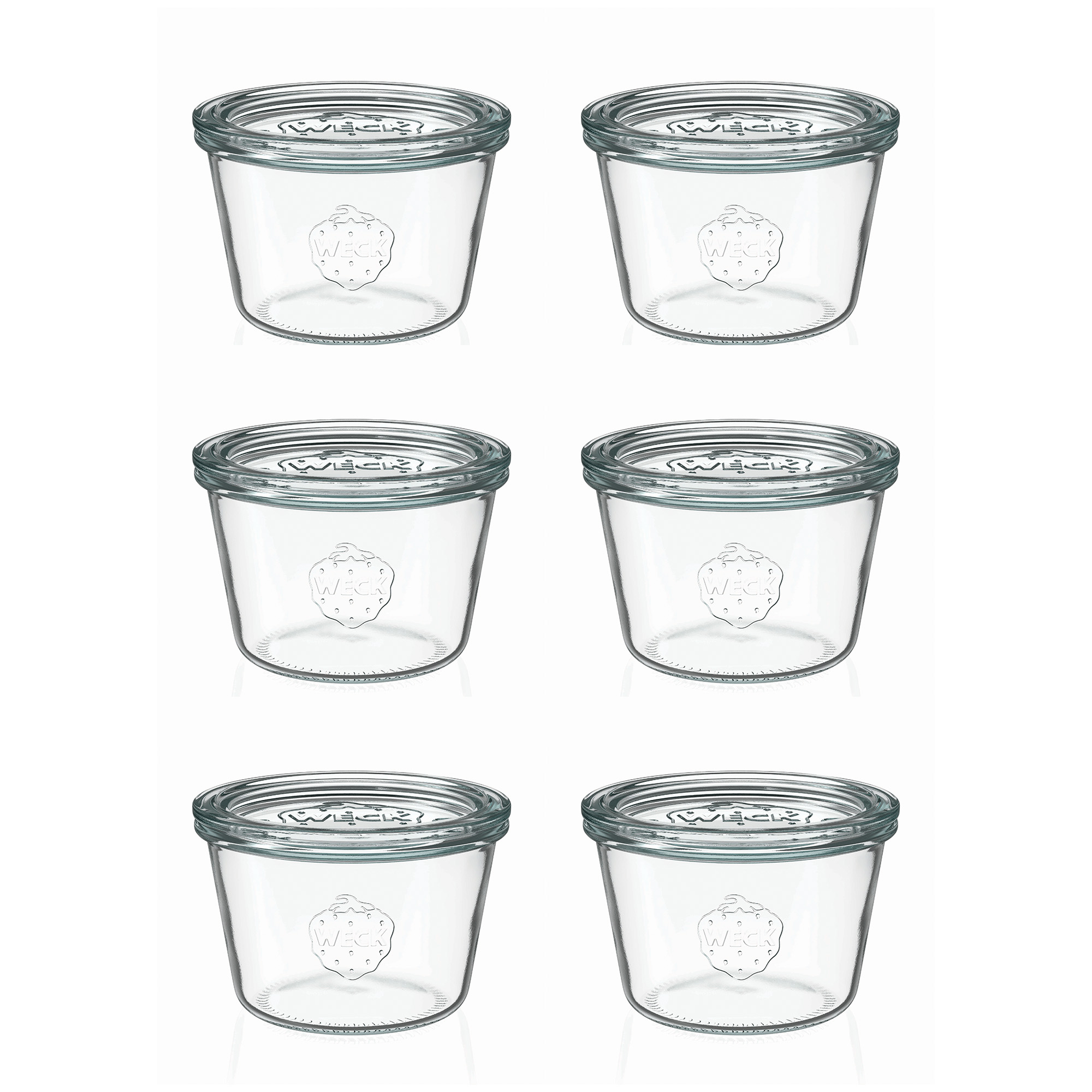 6x 370 ml WECK kozarec za vlaganje s steklenim pokrovom RR 100