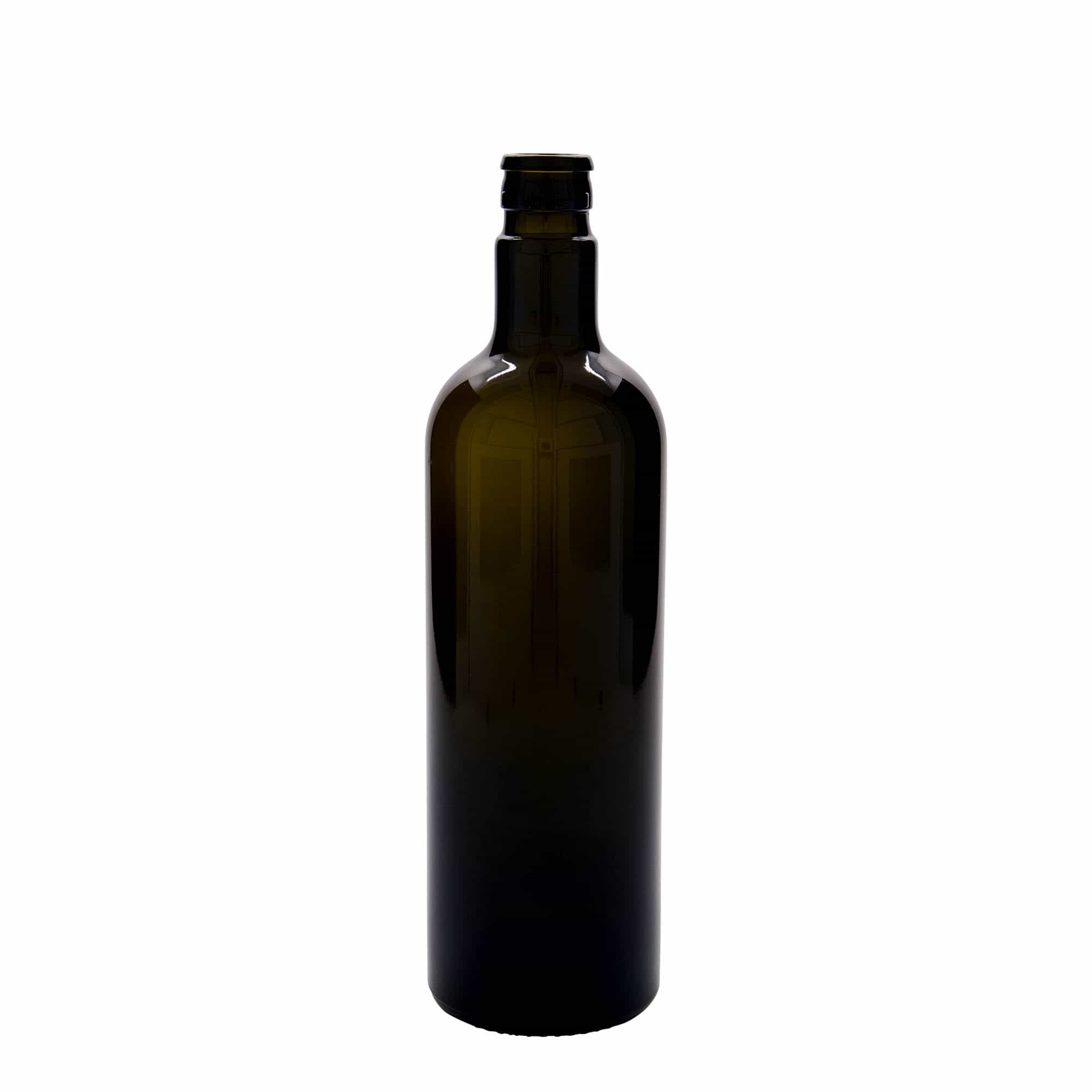 750 ml steklenica za kis/olje »Willy New«, steklo, antično zelena, ustje: DOP 750 ml steklenica za kis/olje »Willy New«, steklo, antično zelena, ustje: DOP