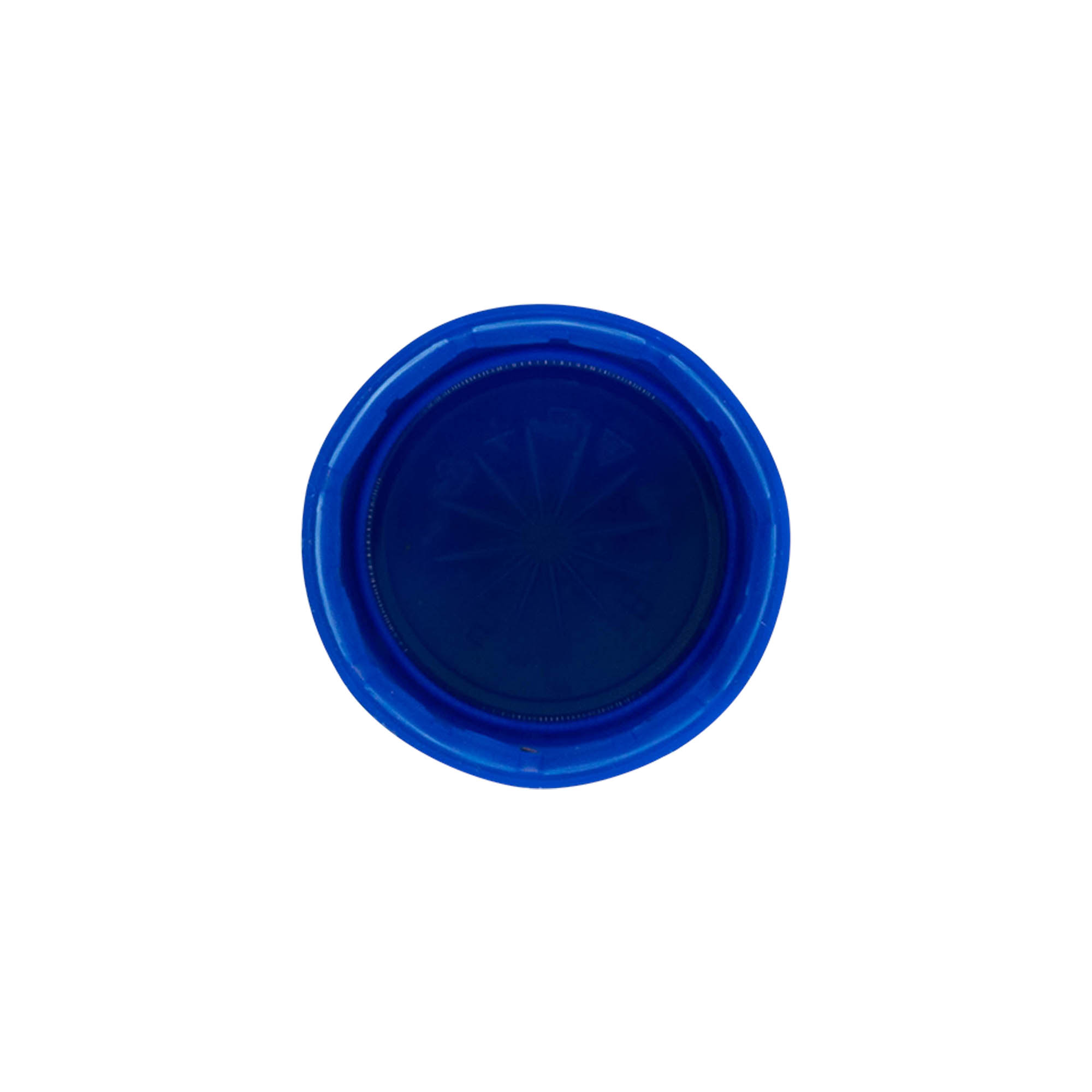 Zavrtni zamašek z dvovrstnim navojem, PE-plastika, modra, za odprtino: PET 38 mm