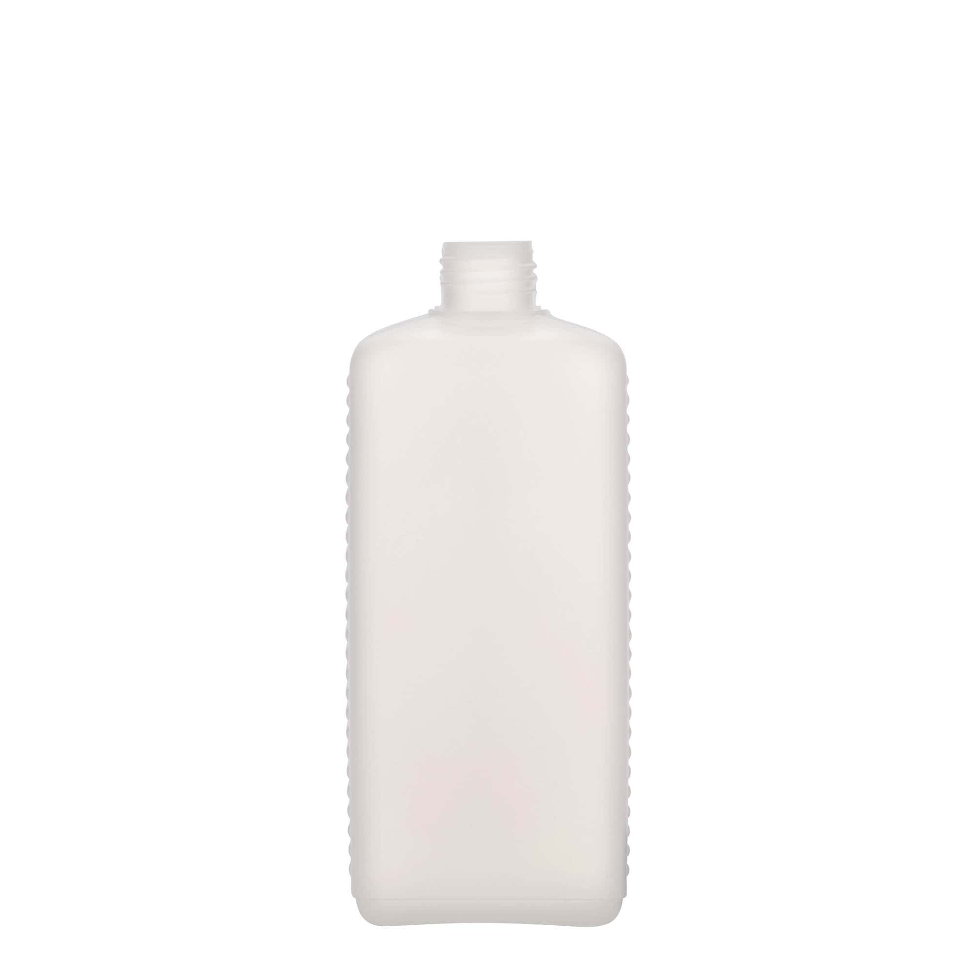 500 ml kanister steklenica, pravokotna, HDPE-plastika, naravna, odprtina: DIN 25 EPE