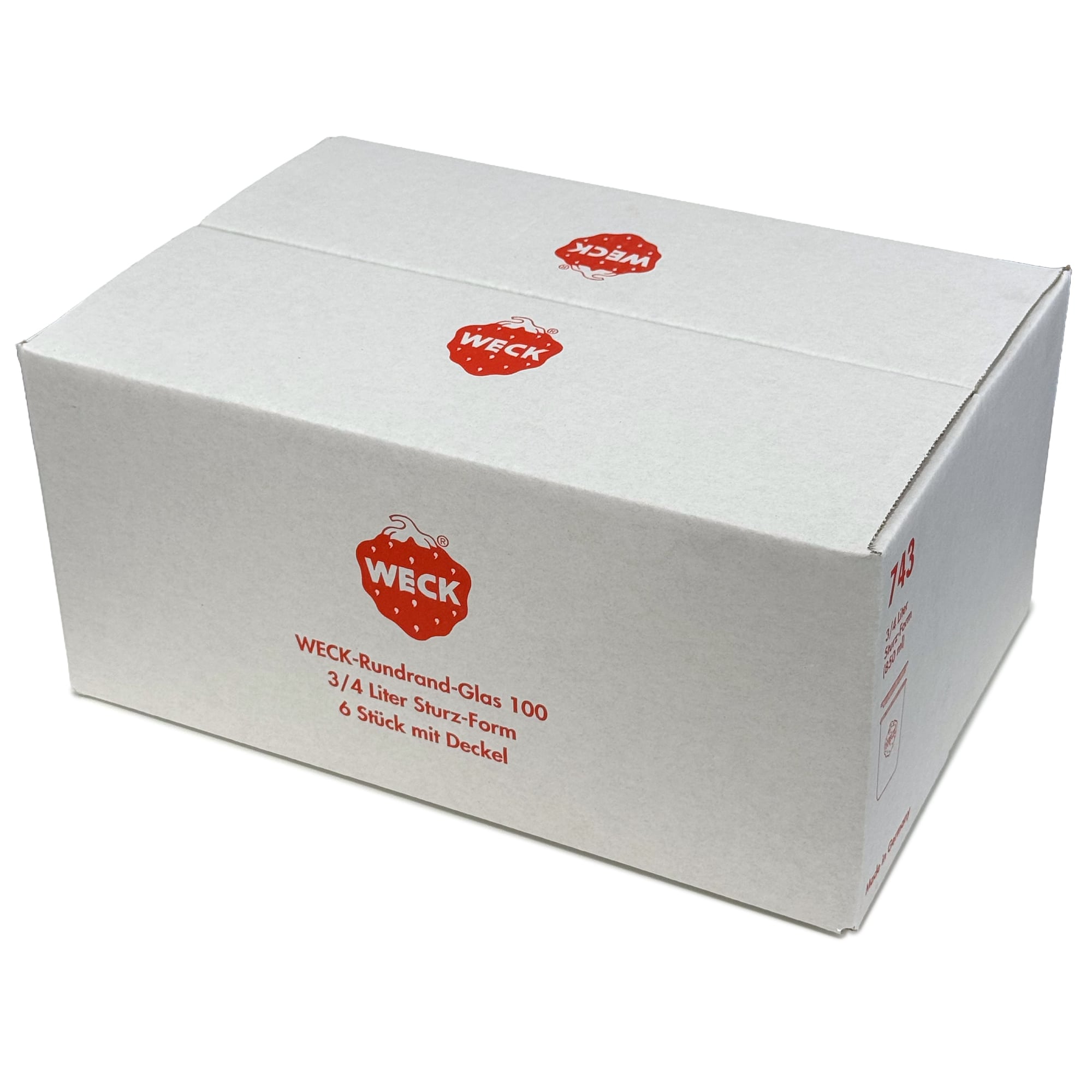 6x 850 ml WECK kozarec za vlaganje s steklenim pokrovom RR 100