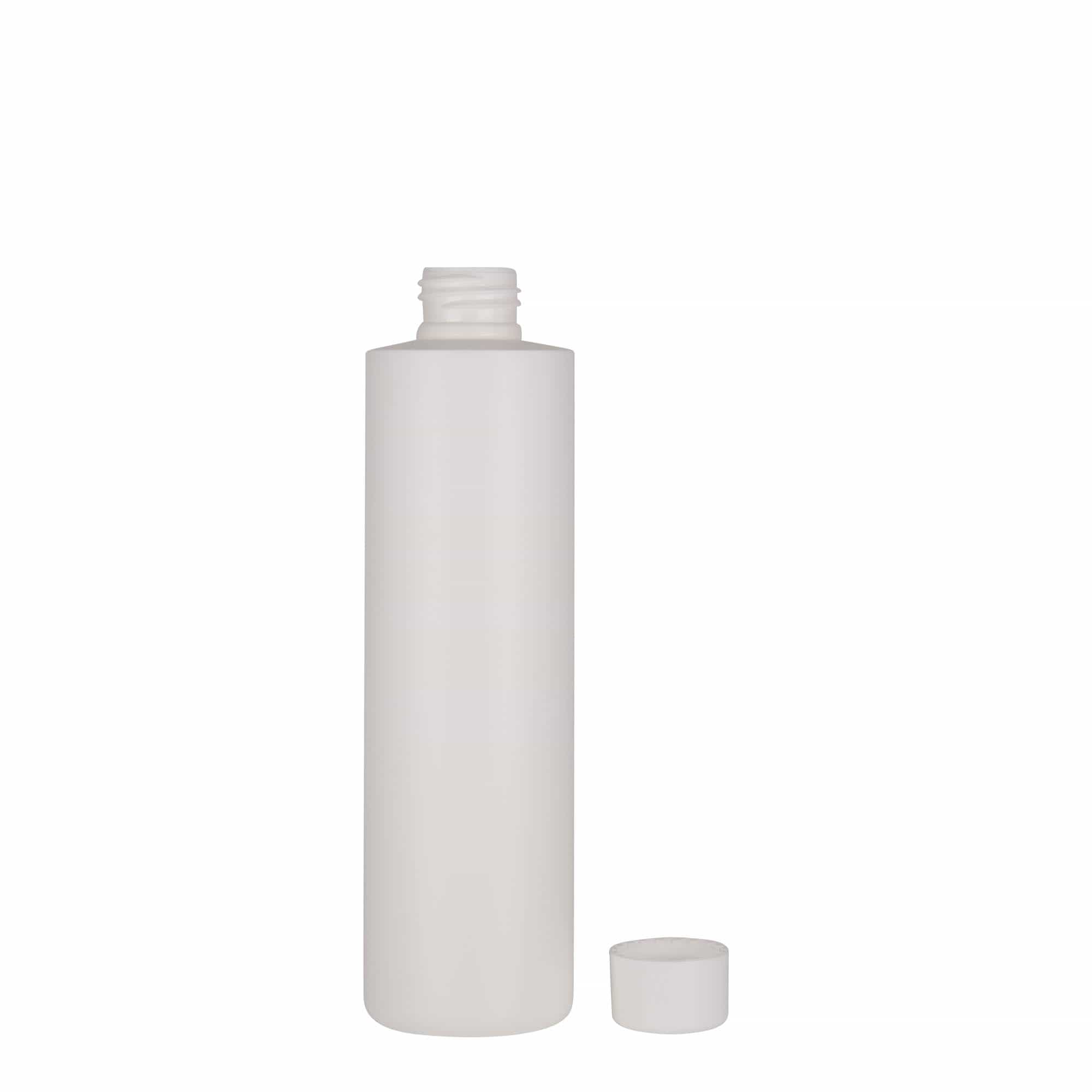 250 ml plastična steklenica 'Pipe', zelena HDPE, bela, odprtina: 24/410