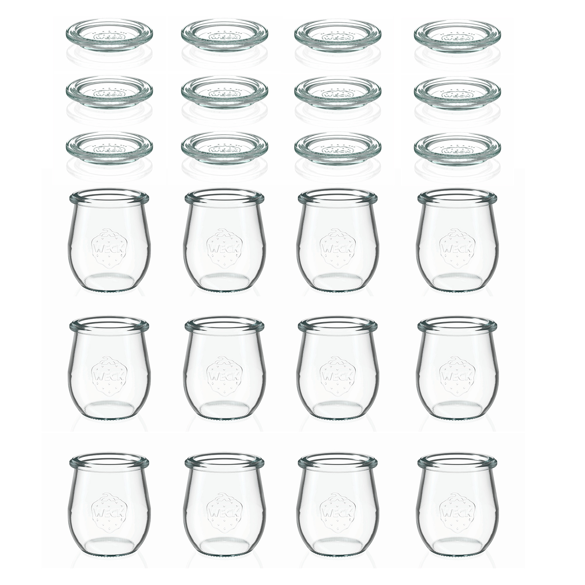 12x 220 ml WECK kozarec tulipan s steklenim pokrovom RR 60