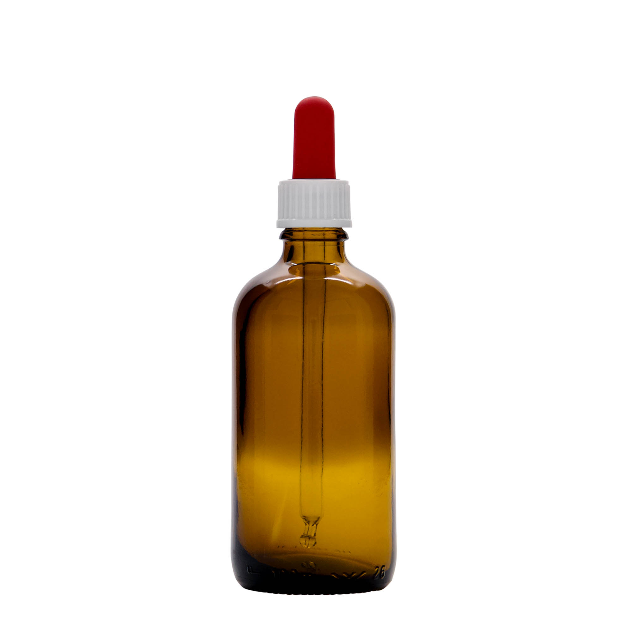 100 ml steklenička z kapalno pipeto, medicinska, steklo, rjavo-rdeča, odprtina: DIN 18