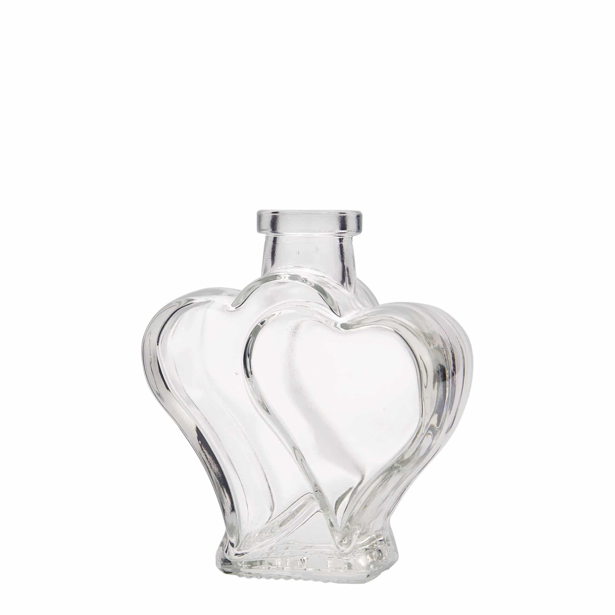 200 ml steklena steklenica »Dvojno srce«, ustje: pluta