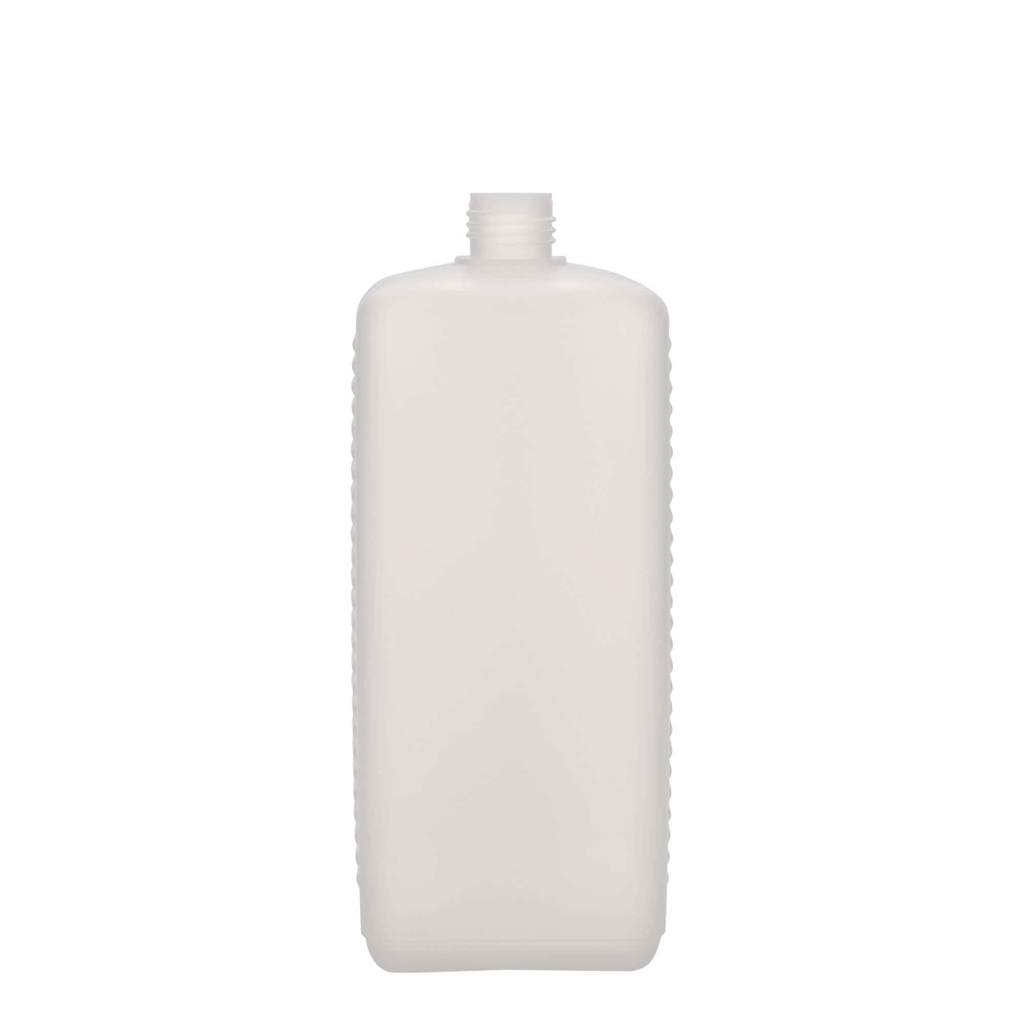 1000 ml steklenica kanister, pravokotna, plastika HDPE, naravna, ustje: DIN 25 EPE