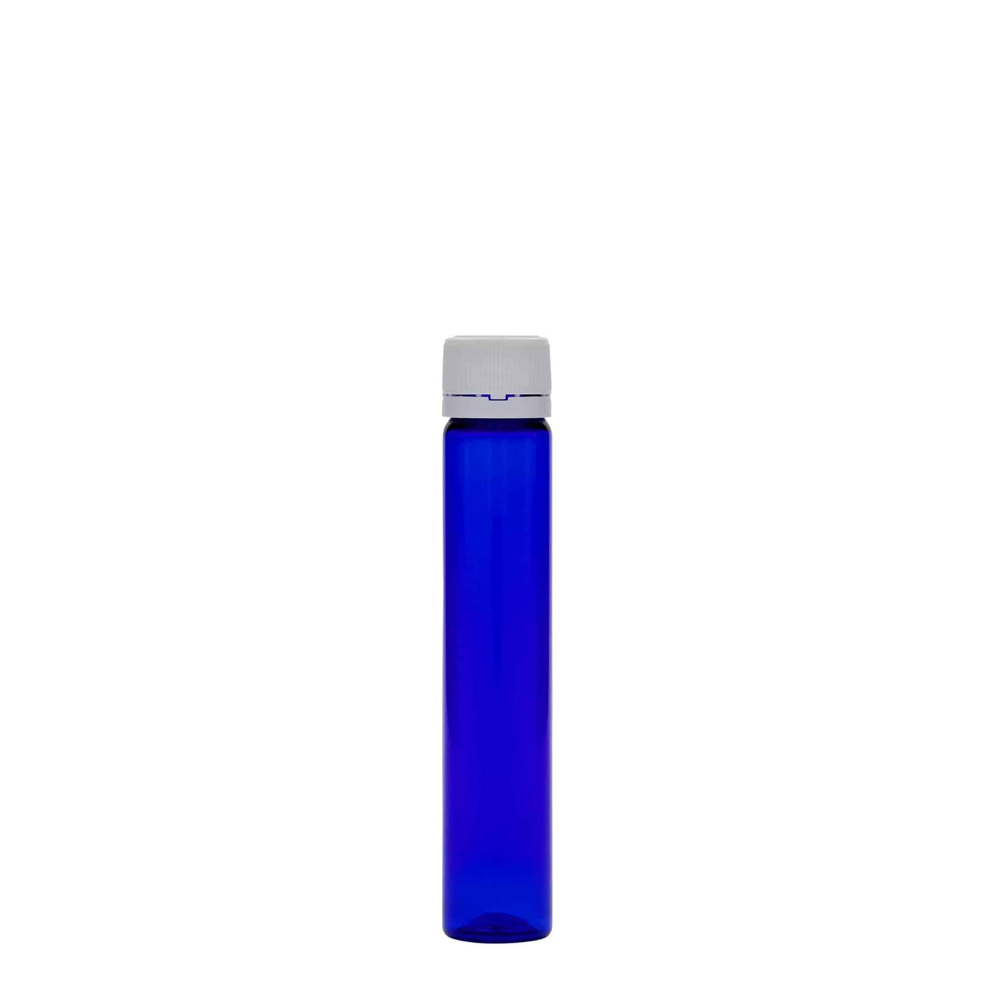 25 ml cevasta steklenička iz plastike PET, plastika, kraljevsko modra, ustje: navojni zamašek