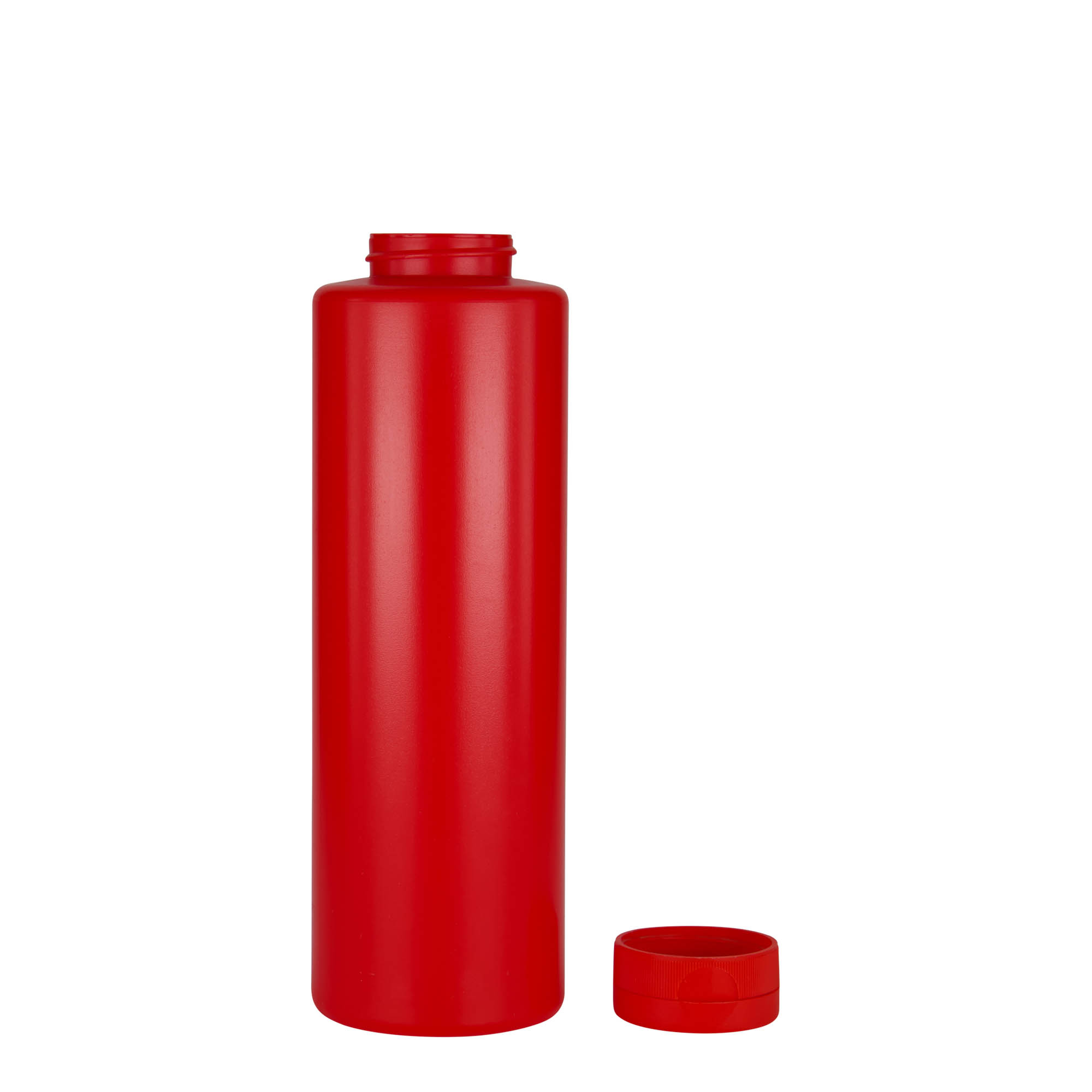 500 ml steklenica za omake, plastika LDPE, rdeča, ustje: 38/400