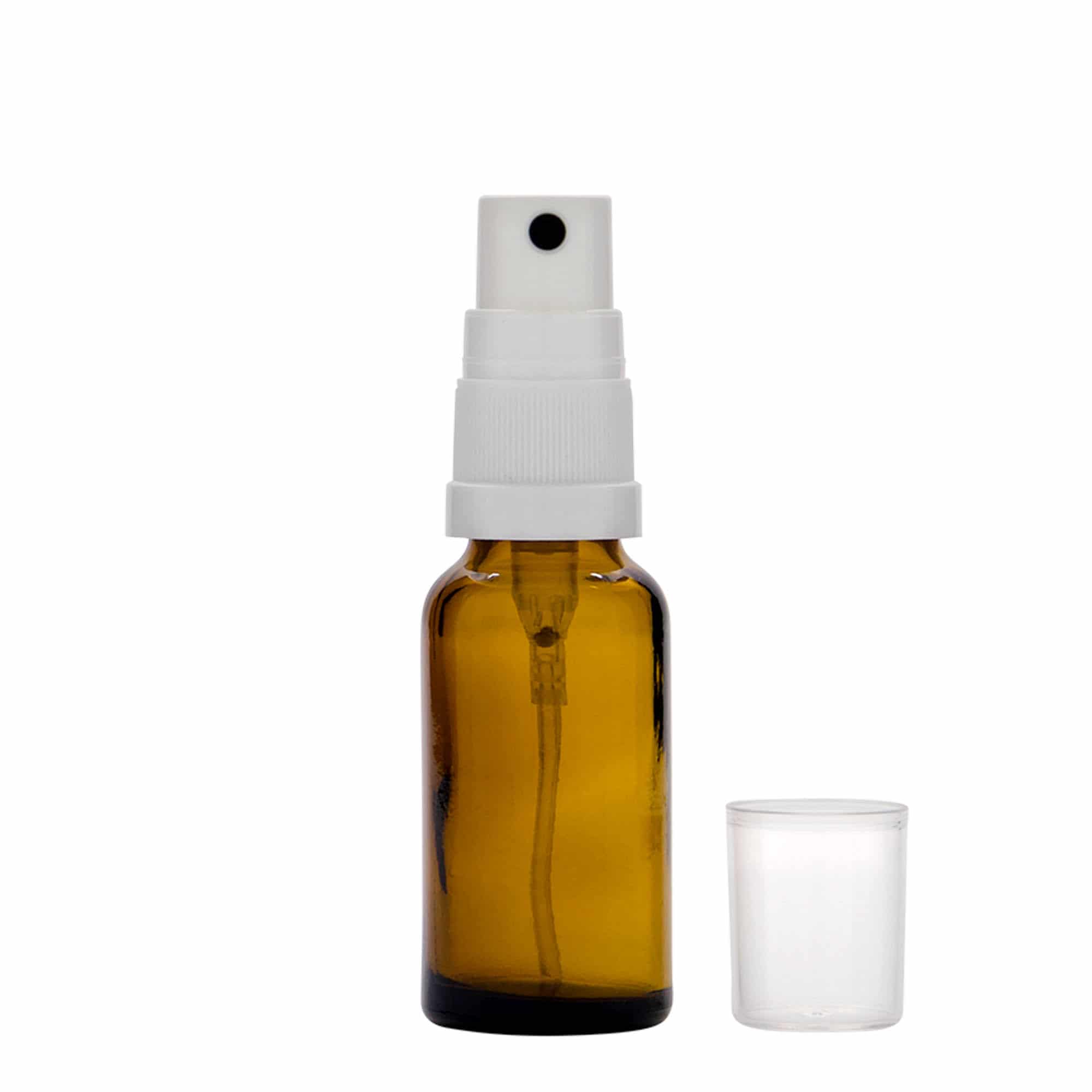 20 ml steklenica z razpršilnikom za zdravila, steklo, rjava, ustje: DIN 18