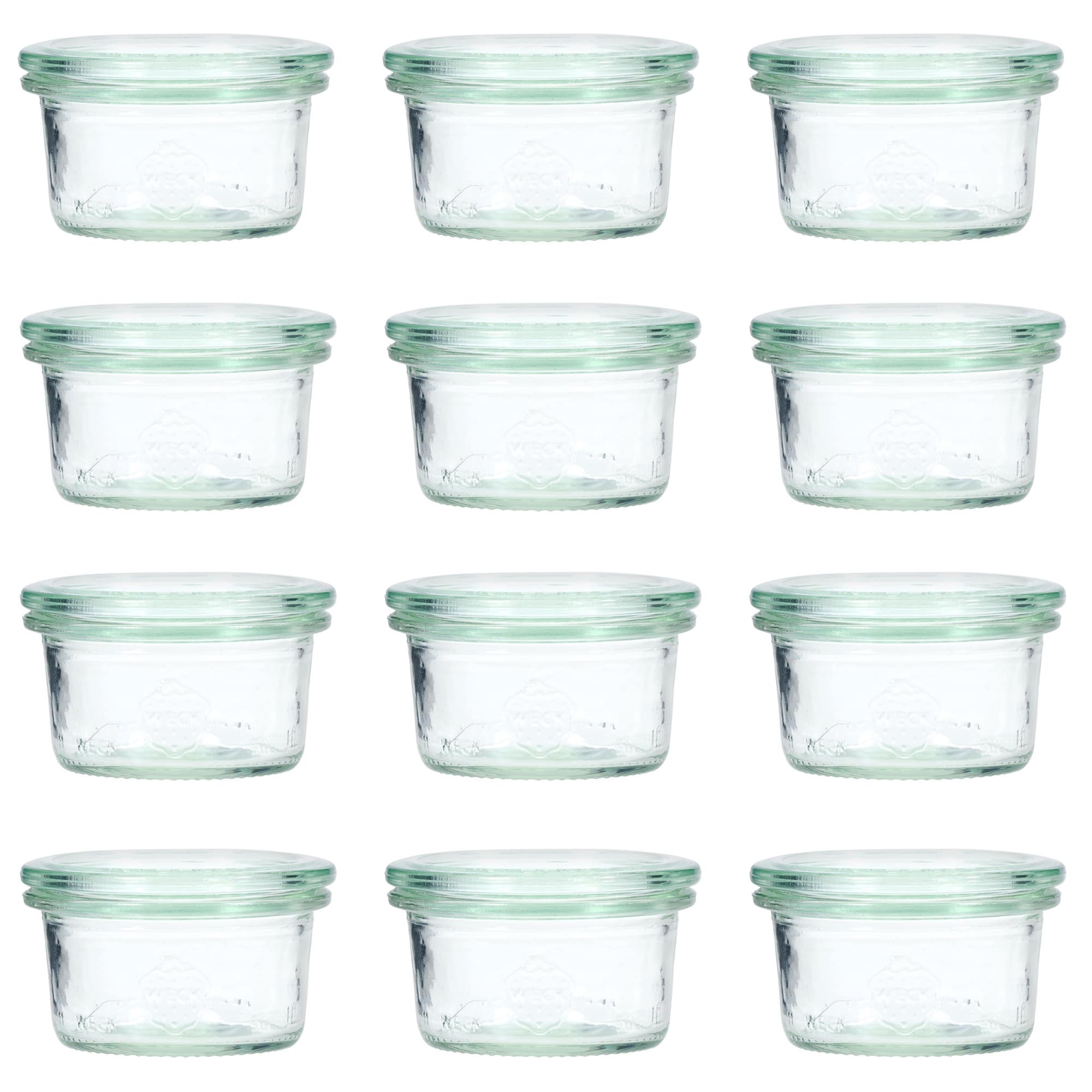 12x 50 ml WECK kozarec za vlaganje s steklenim pokrovom RR 60