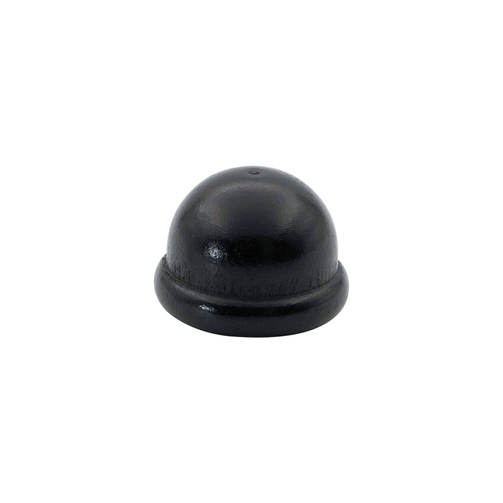 Plutovinasti zamašek z robom 19 mm, les/plastika, črna, za ustje: pluta