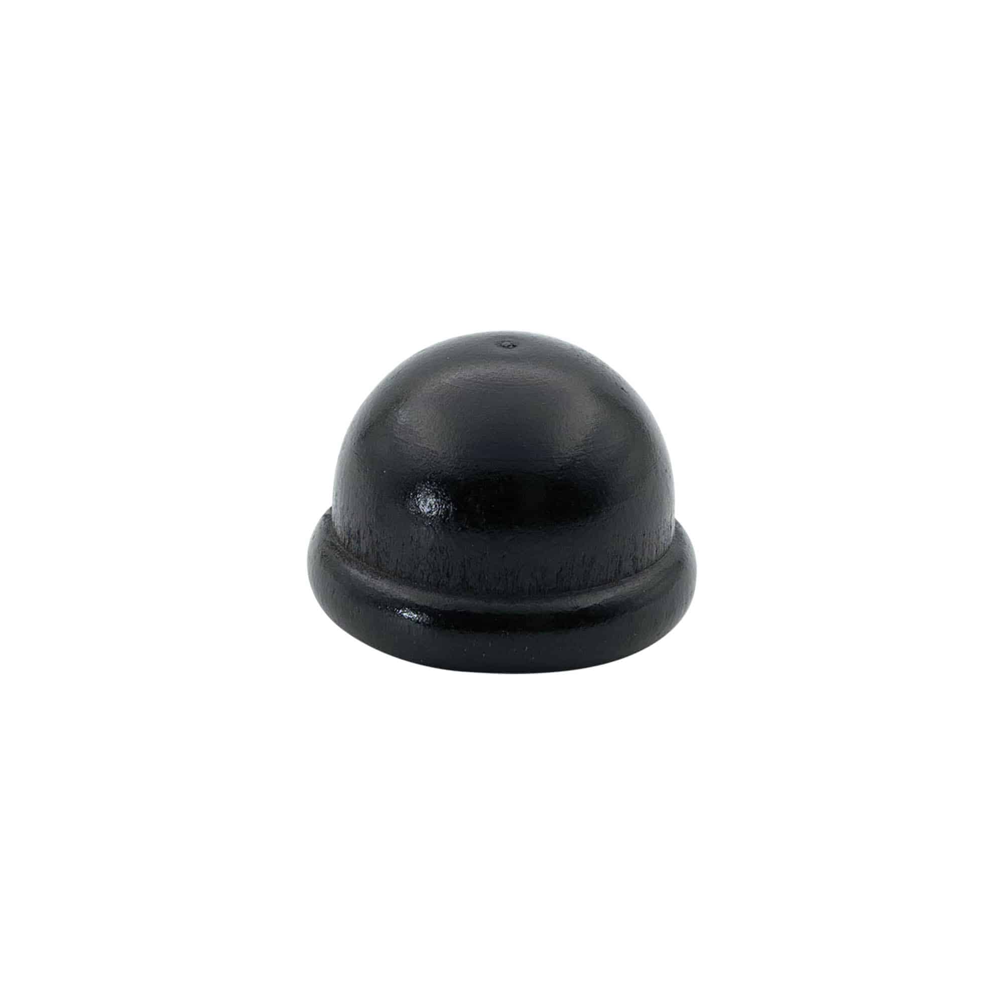 Ročajni zamašek 19 mm "Melona", les/PE, črn, za odprtino: zamašek