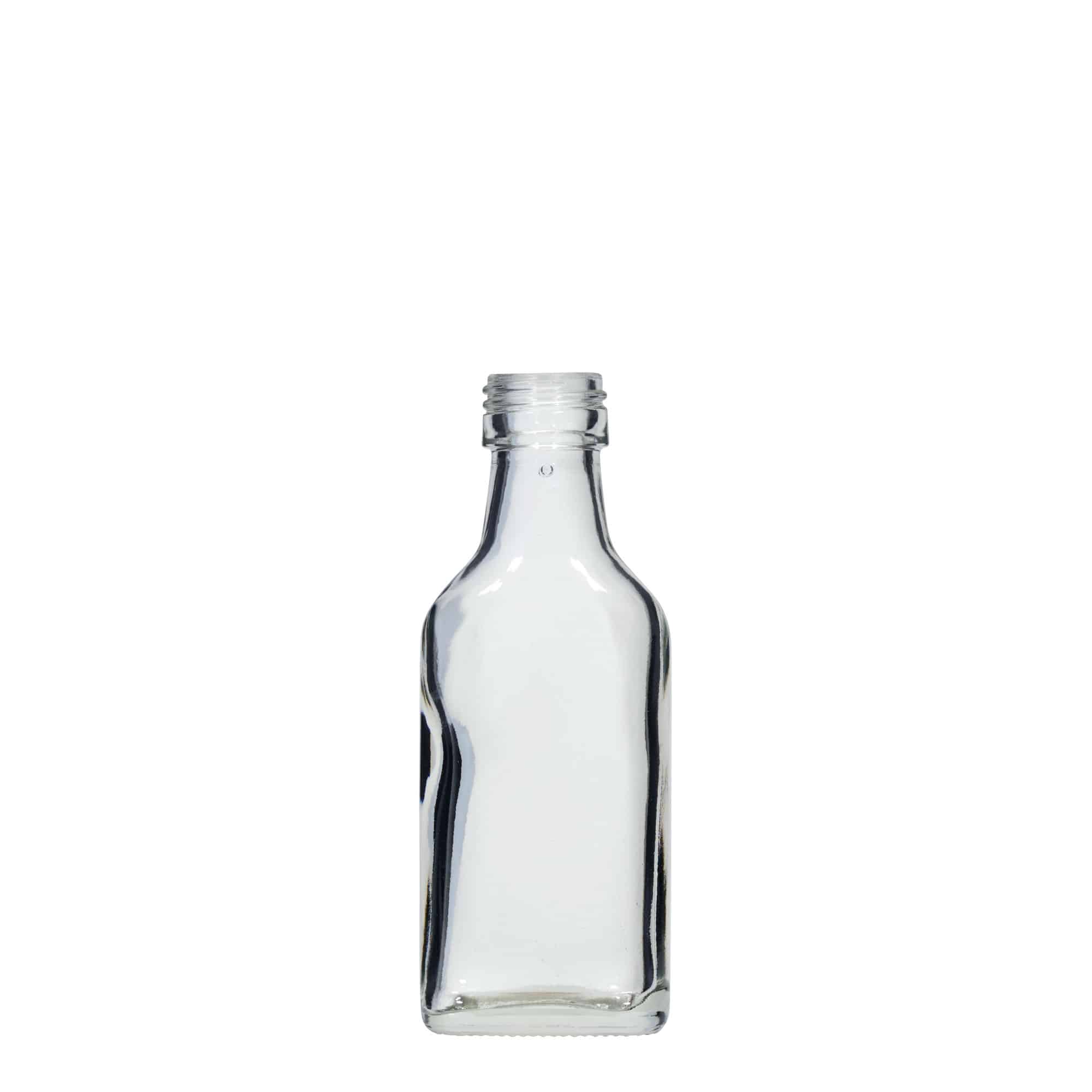 40 ml žepna steklenička, pravokotna, odprtina: PP 22 40 ml žepna steklenička, pravokotna, odprtina: PP 22