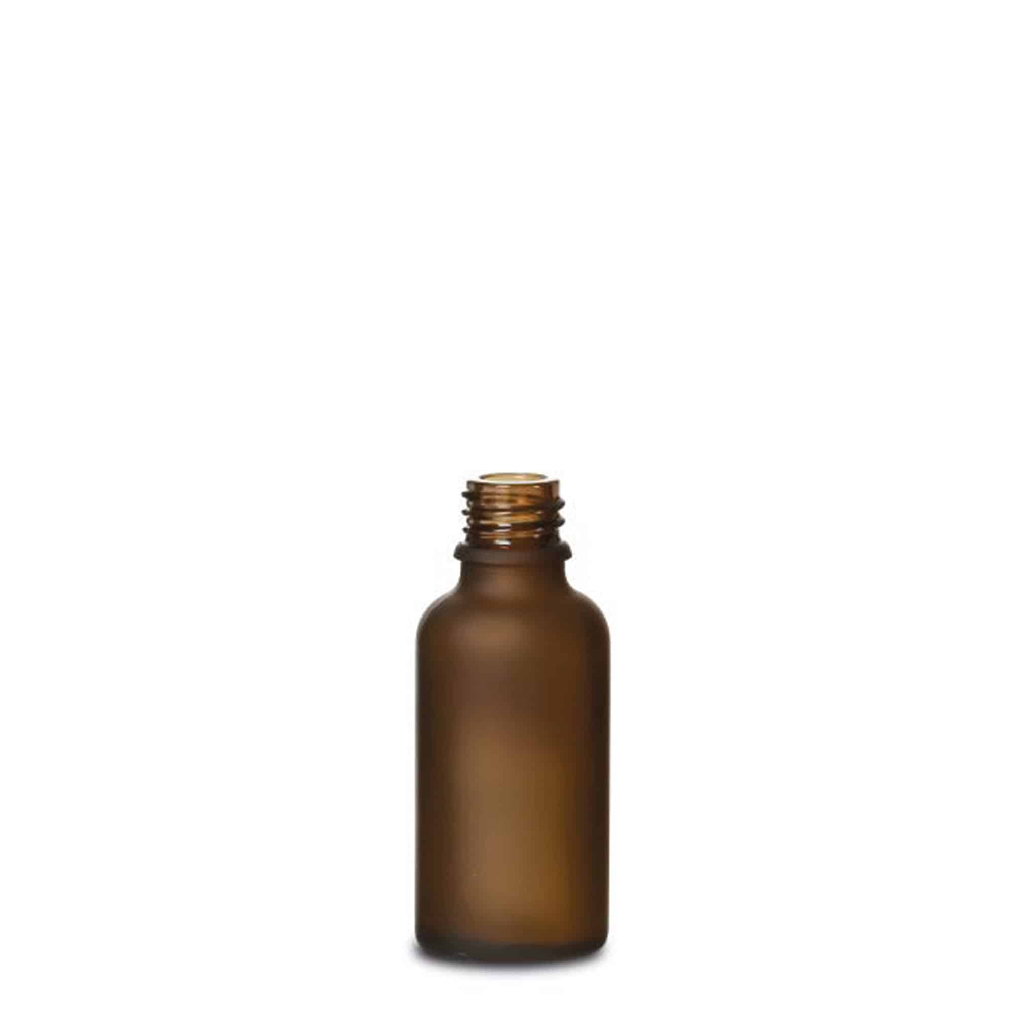 30ml medicinska steklenička, steklo, rjava mat, grlo: DIN 18 30ml medicinska steklenička, steklo, rjava mat, grlo: DIN 18