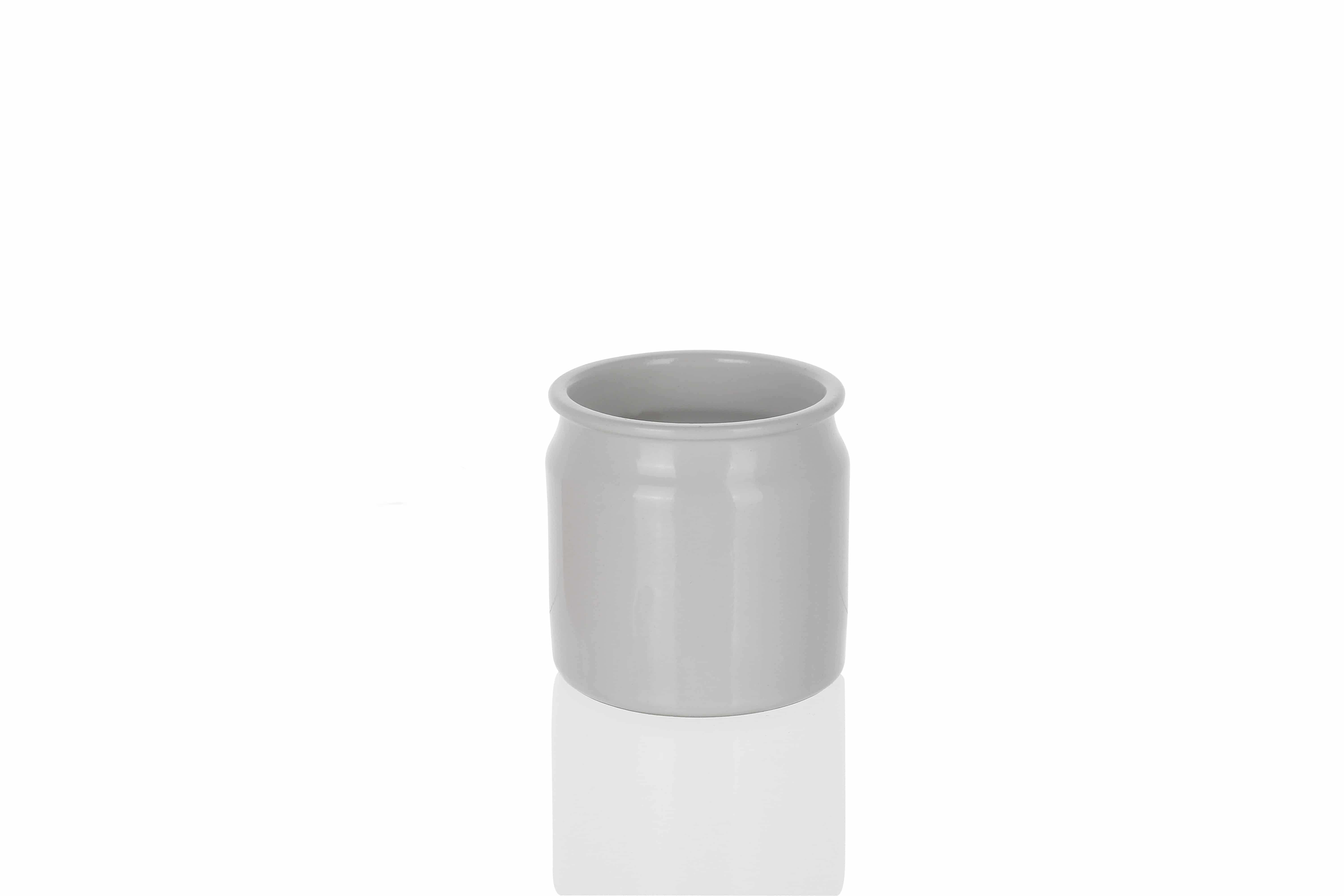 160 ml lončena posoda, keramika, bela, ustje: pluta