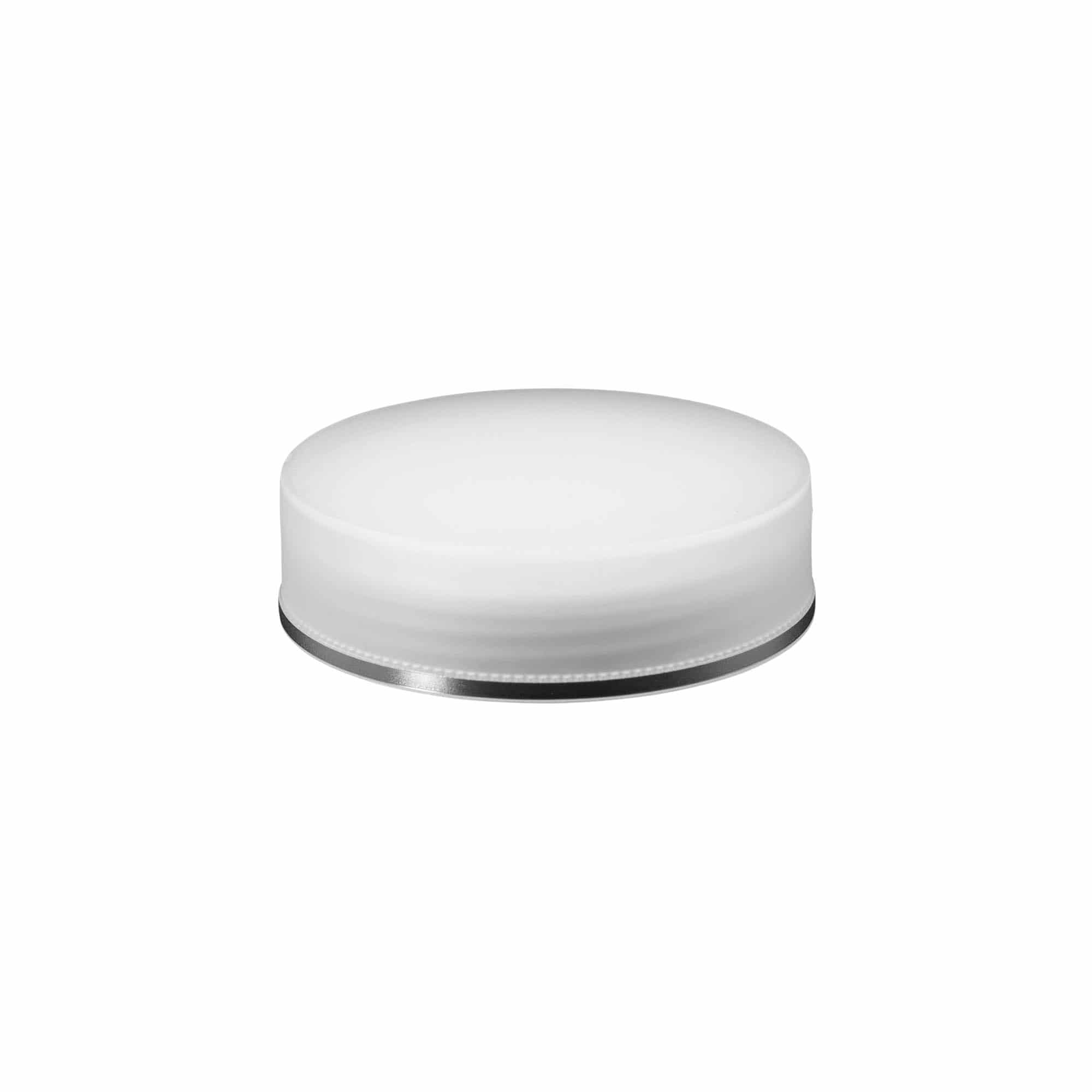 Zaskočni pokrovček 'Clear/Platin Edition', PP-plastika, bel, za odprtino: 70/2P Zaskočni pokrovček 'Clear/Platin Edition', PP-plastika, bel, za odprtino: 70/2P
