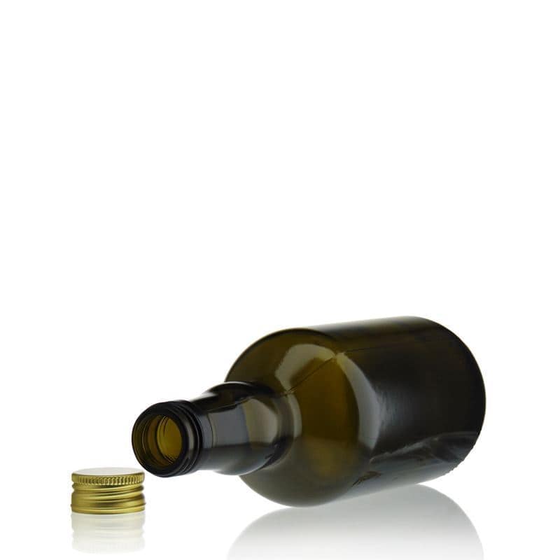 500 ml steklena steklenica »Olona«, antično zelena, ustje: PP 31,5