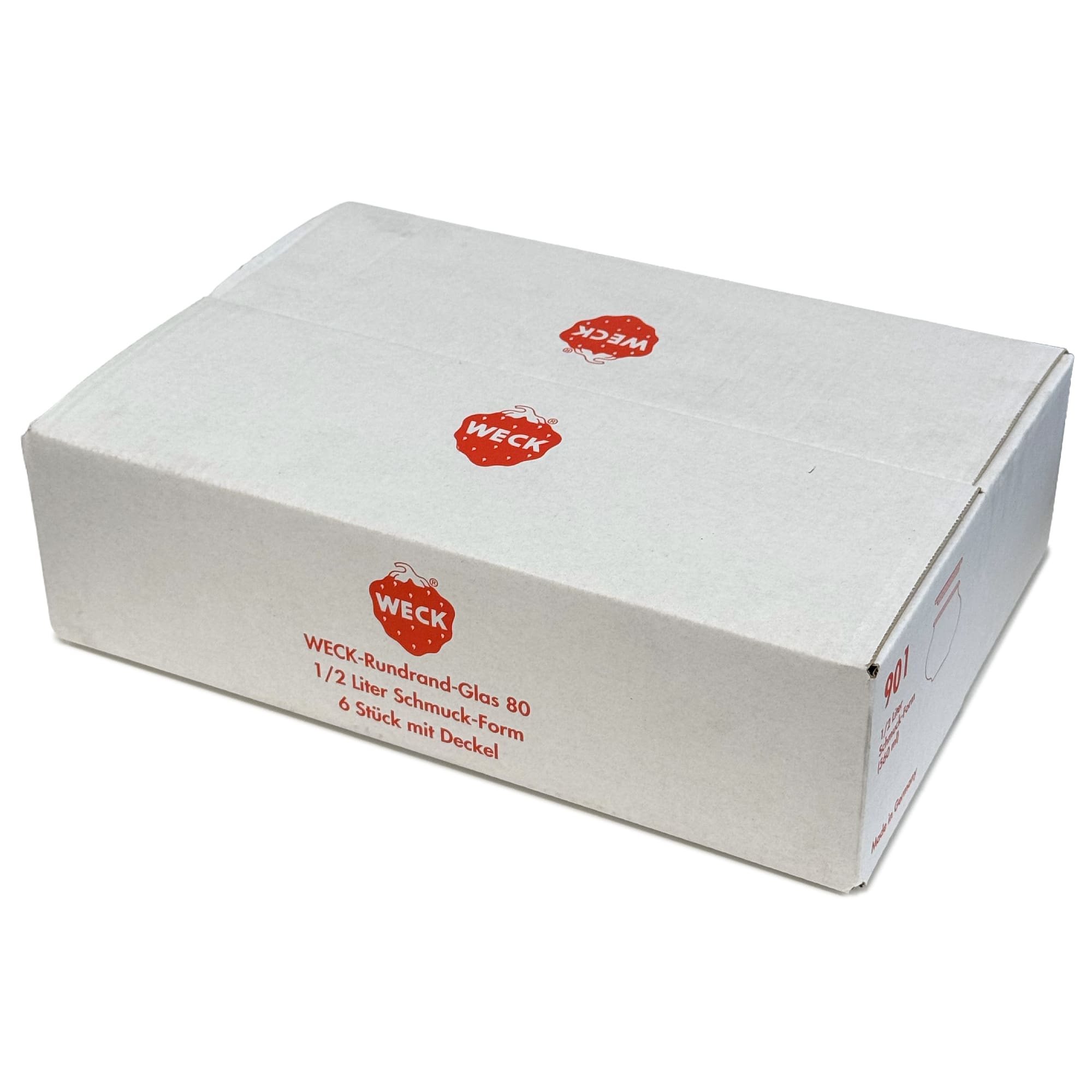6x 560 ml Dekorativno steklo WECK s steklenim pokrovom RR 80