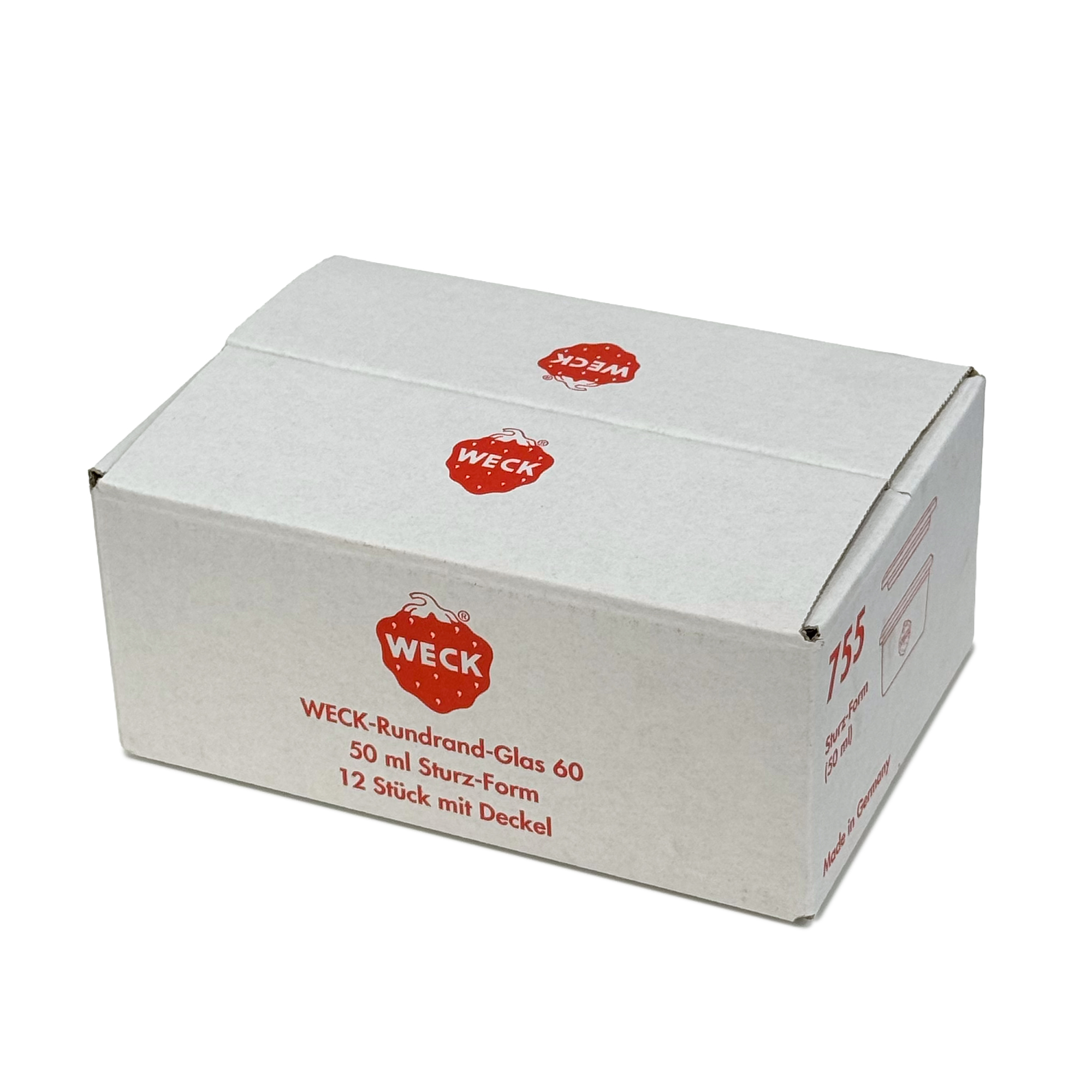 12x 50 ml WECK kozarec za vlaganje s steklenim pokrovom RR 60