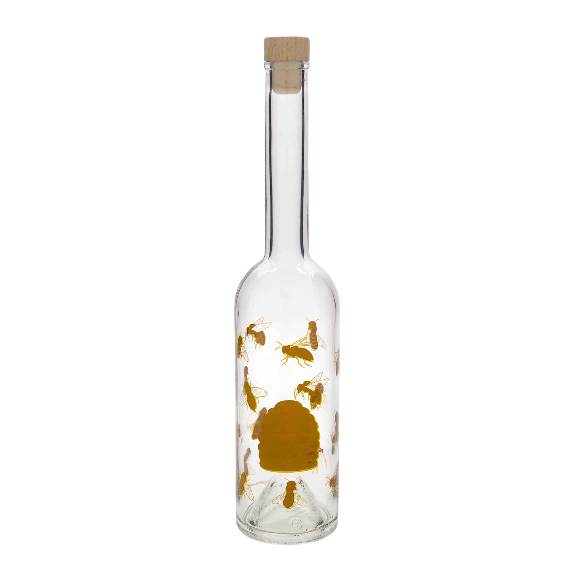 500 ml steklena steklenica »Opera«, motiv: čebele, ustje: pluta
