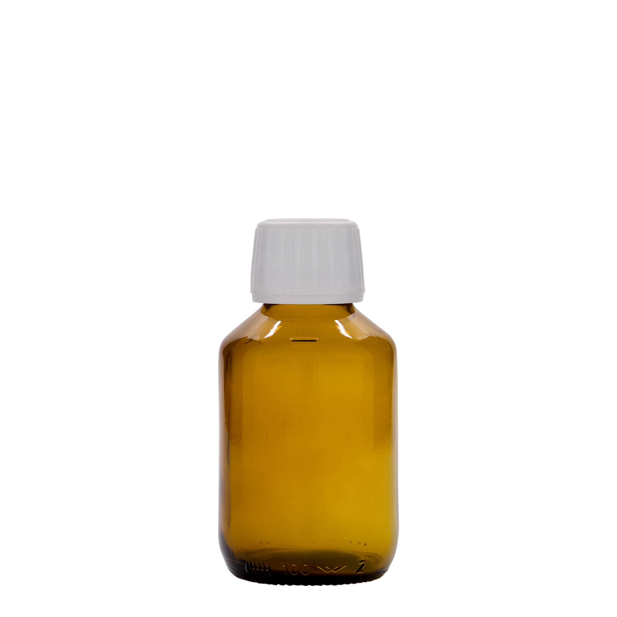 100 ml medicinska steklenička, rjava, steklo, odprtina: PP 28 100 ml medicinska steklenička, rjava, steklo, odprtina: PP 28