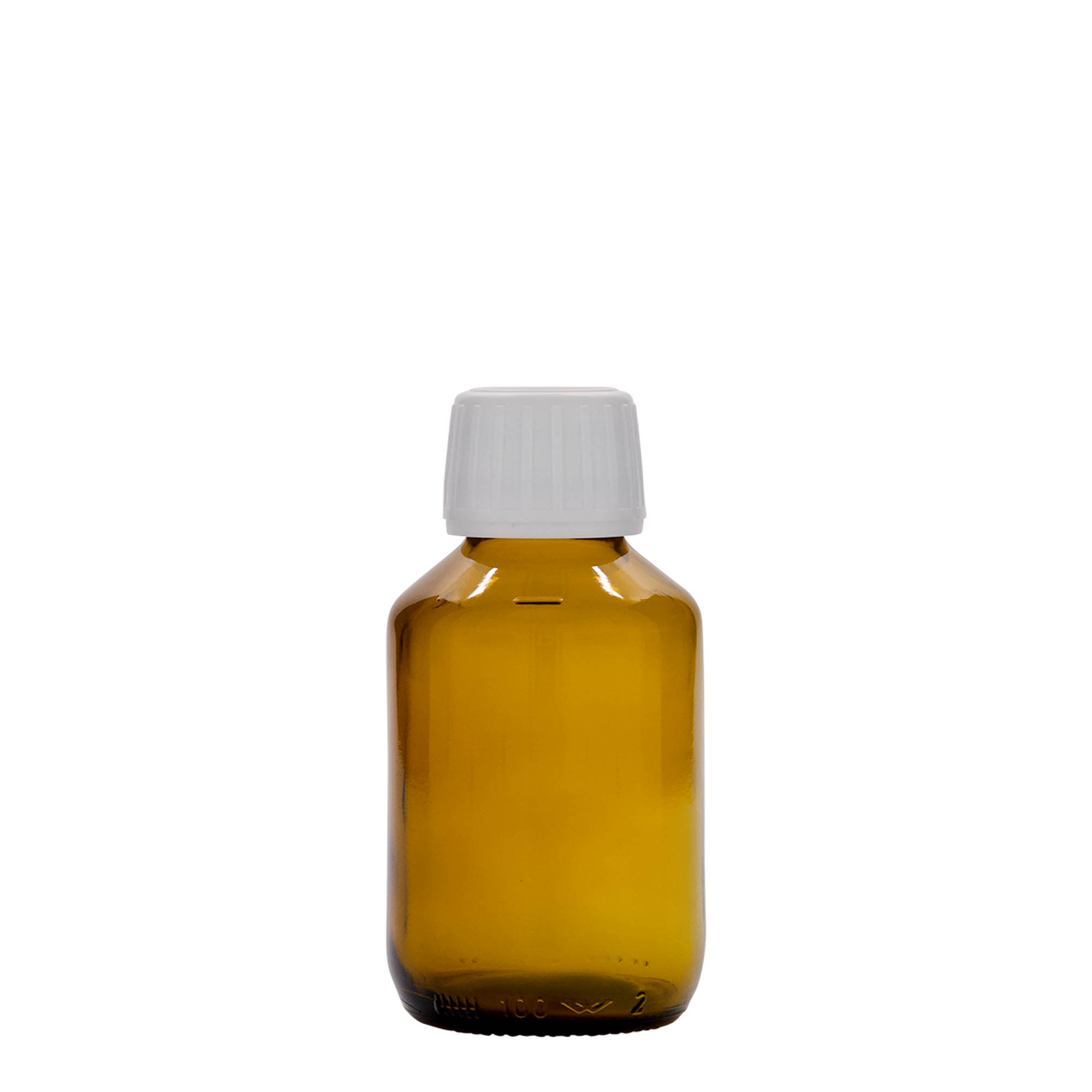 100 ml medicinska steklenička, rjava, steklo, odprtina: PP 28