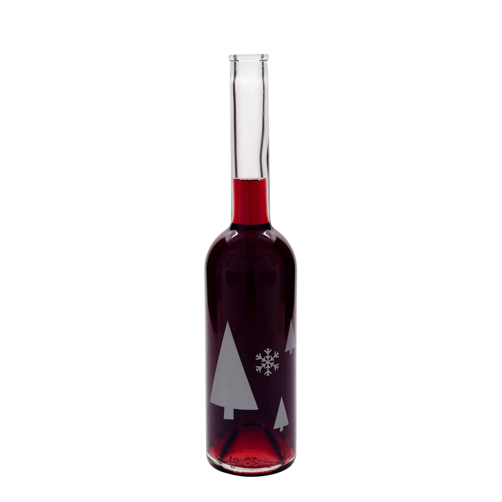500 ml steklena steklenica »Opera«, motiv: snežinke, ustje: pluta