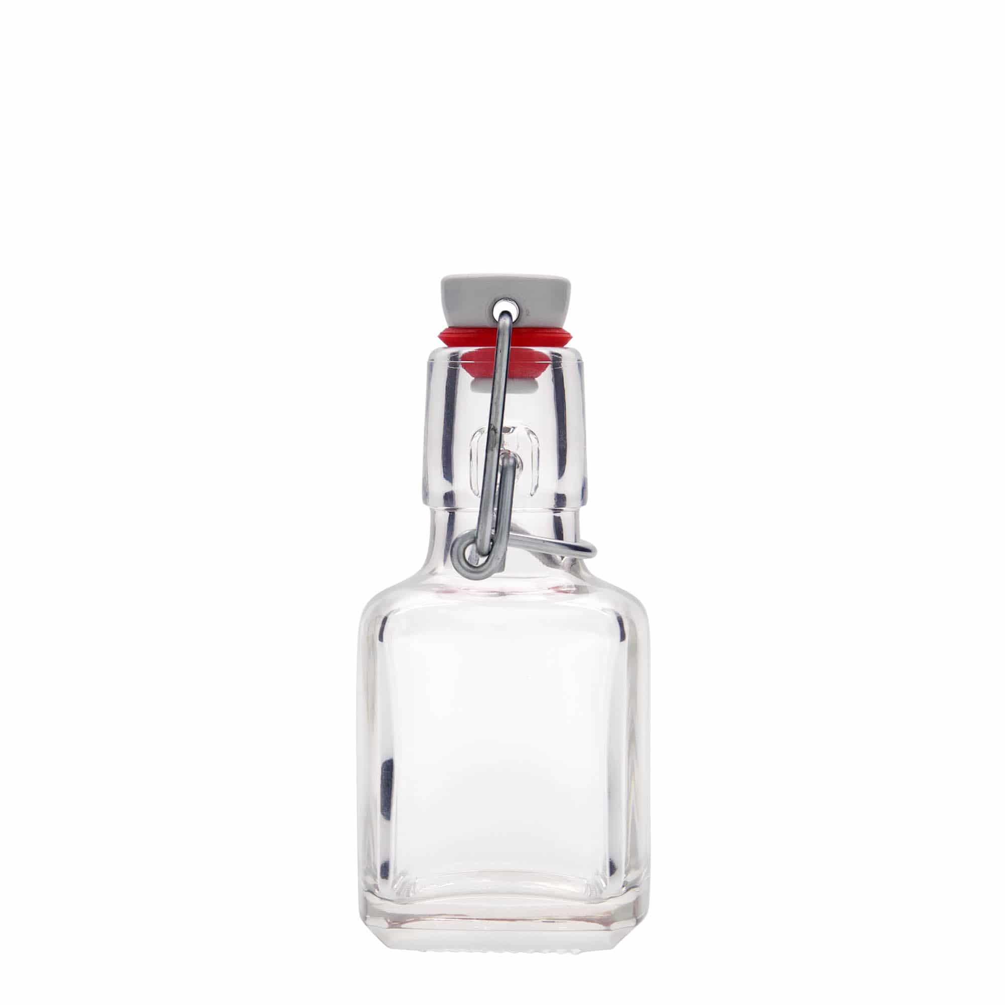 100 ml steklenička 'Kubica', kvadratna, odprtina: zaponka 100 ml steklenička 'Kubica', kvadratna, odprtina: zaponka
