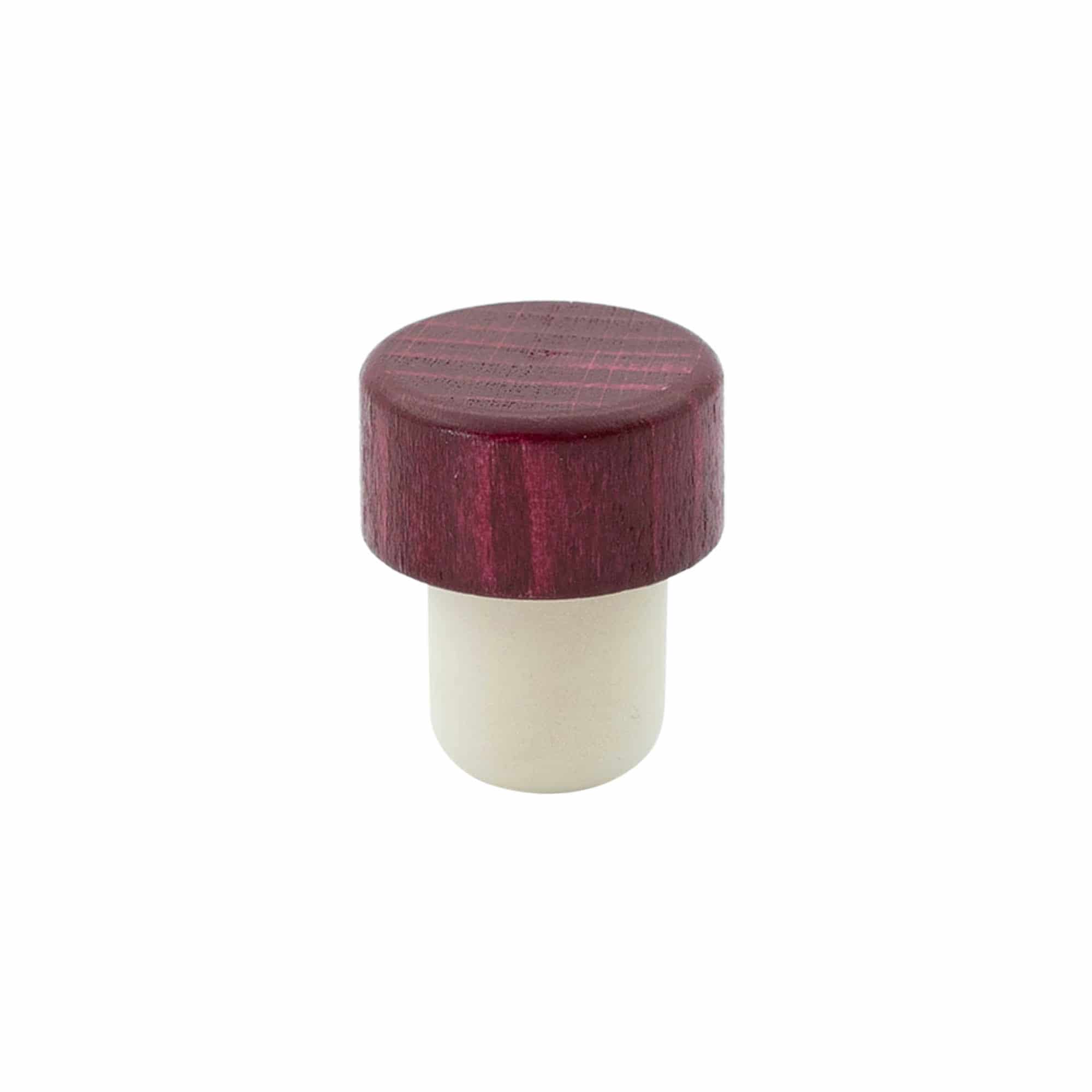 Ročajni zamašek 19 mm, les/plastika, bordo rdeč, za ustje: zamašek Ročajni zamašek 19 mm, les/plastika, bordo rdeč, za ustje: zamašek