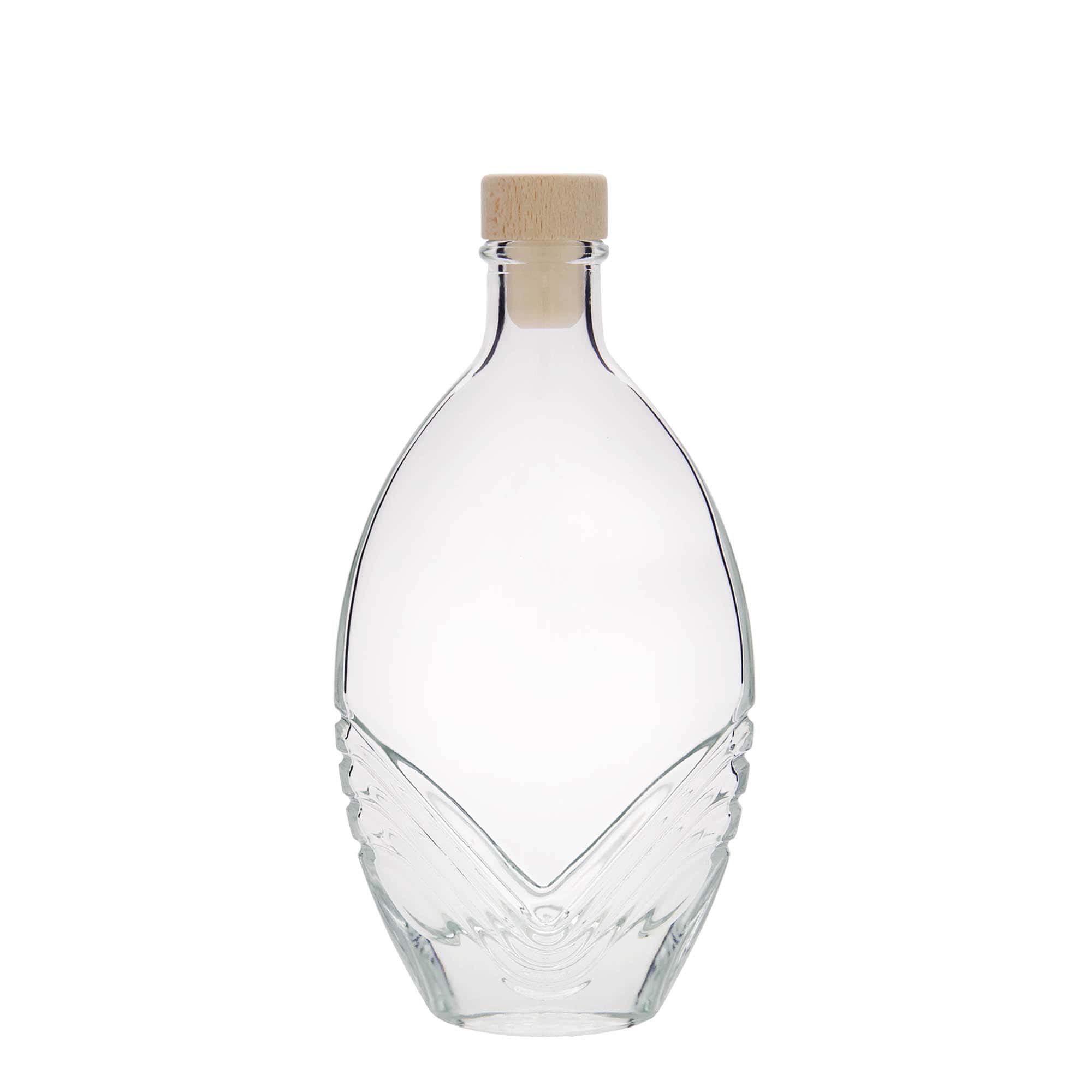 200 ml steklena steklenica »Florence«, ovalna, ustje: pluta
