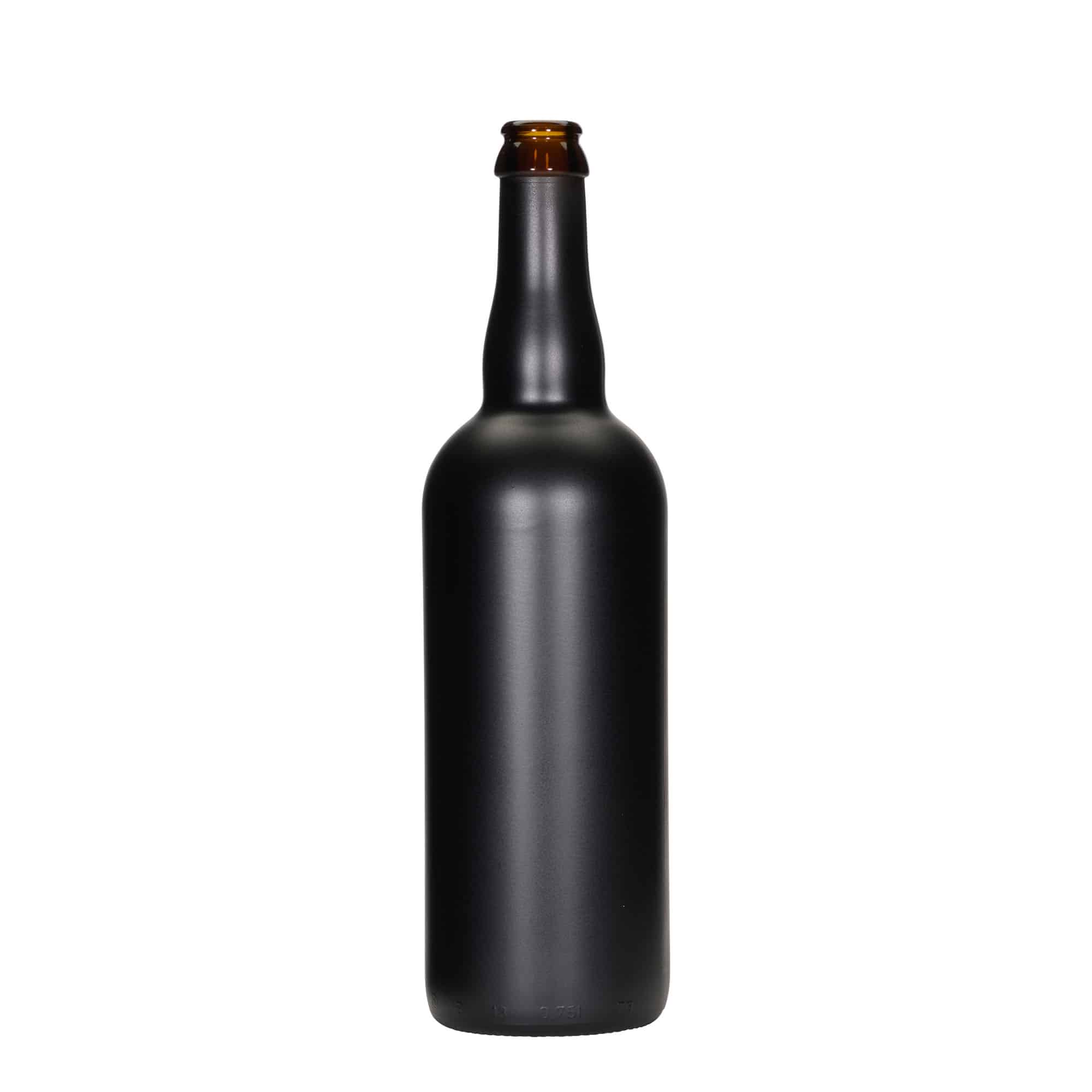 Steklenica piva 750 ml Belgija, steklo, črna, grlo: krona zamašek