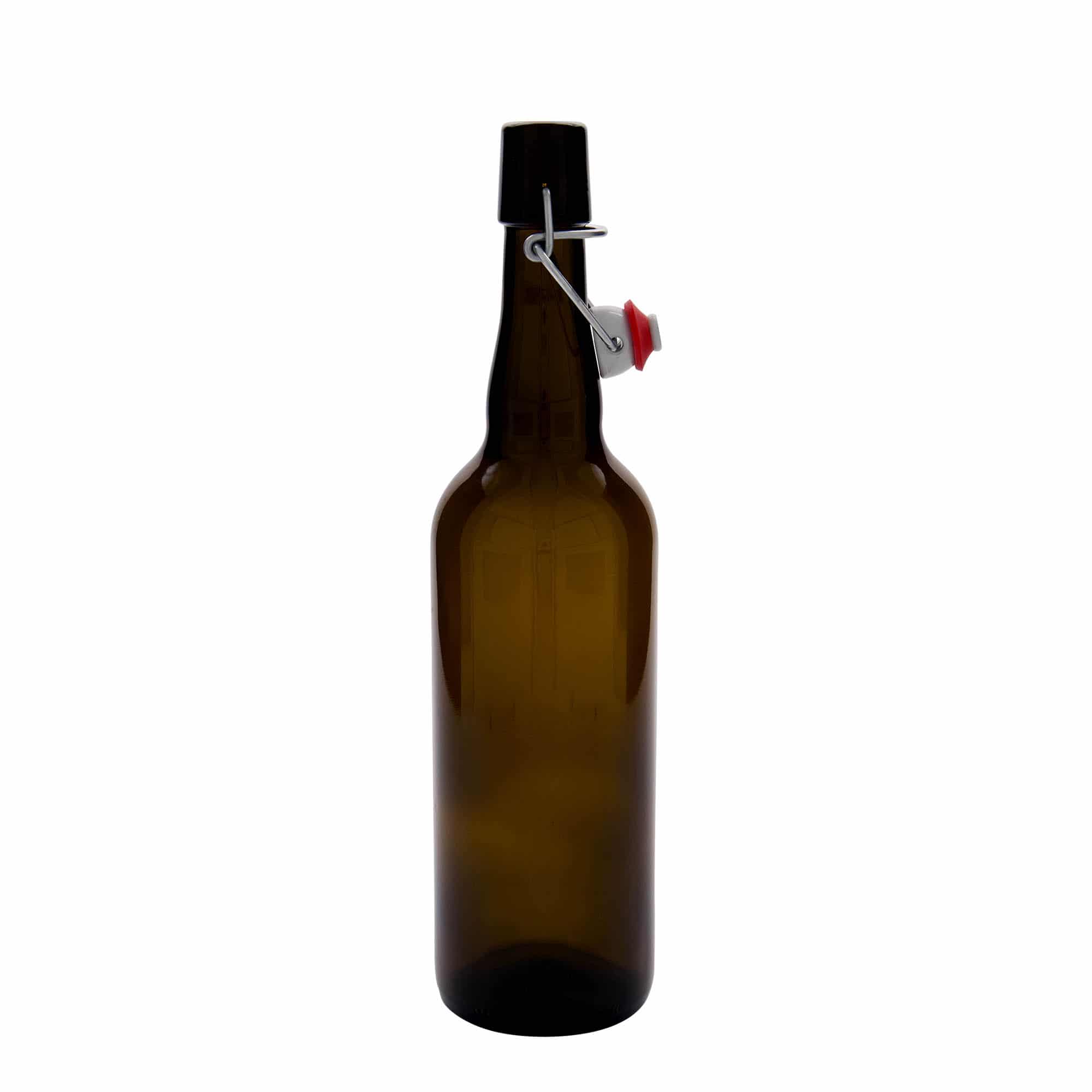 750 ml steklenica za pivo Belgija, steklo, rjava, ustje: zamašek s tesnilom