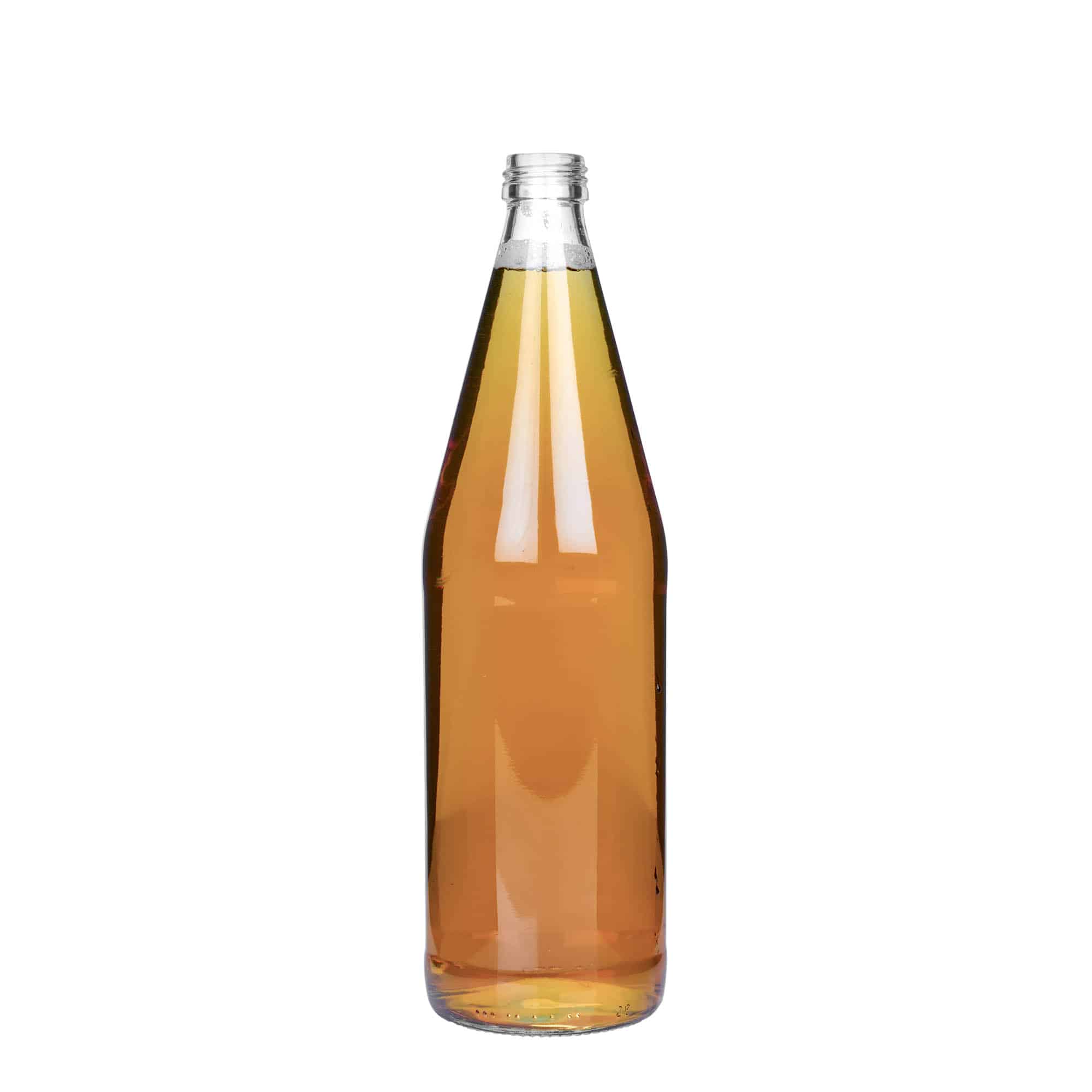 750 ml univerzalna steklenica v obliki korenja, steklo, ustje: PP 28