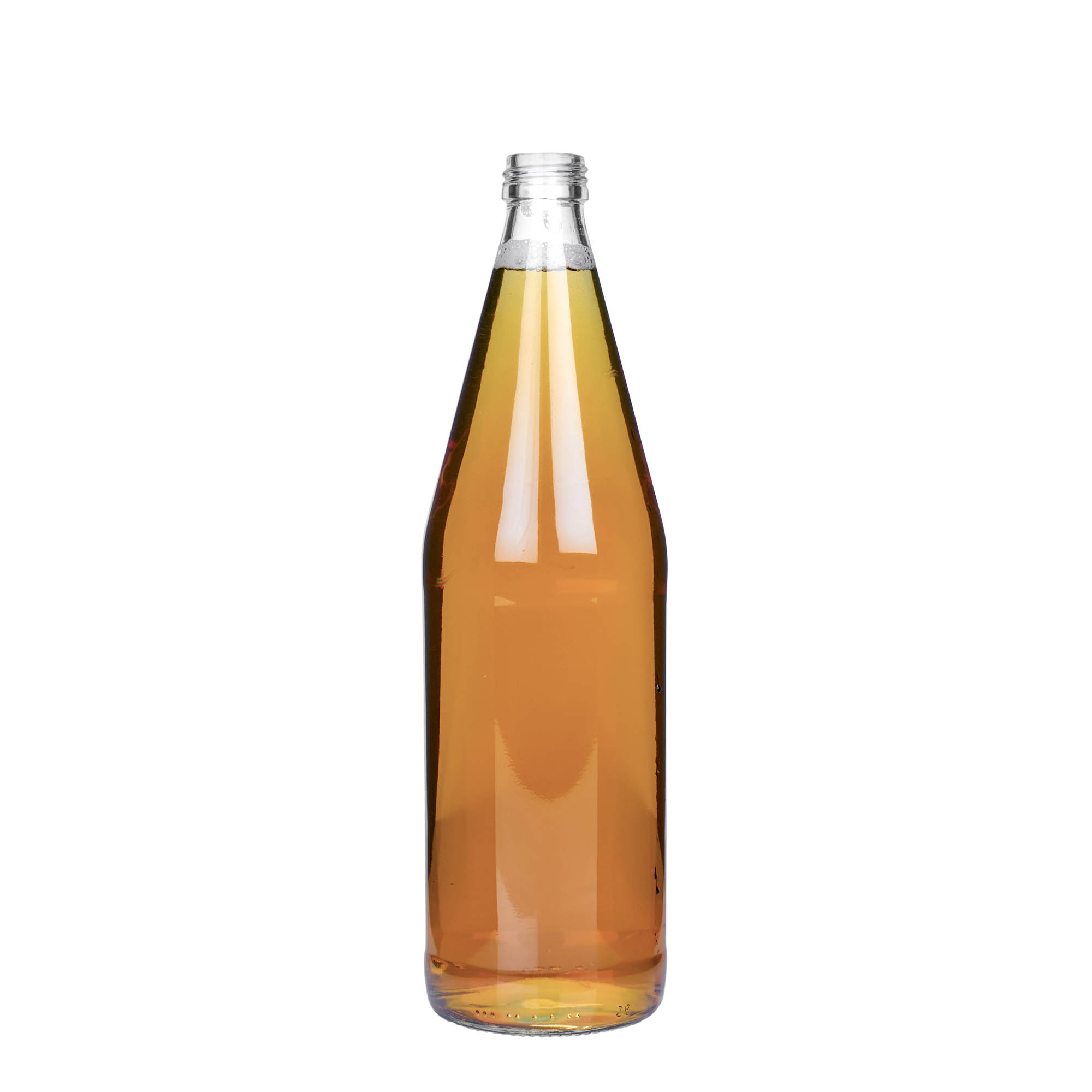 750 ml univerzalna steklenica v obliki korenja, steklo, odprtina: PP 28