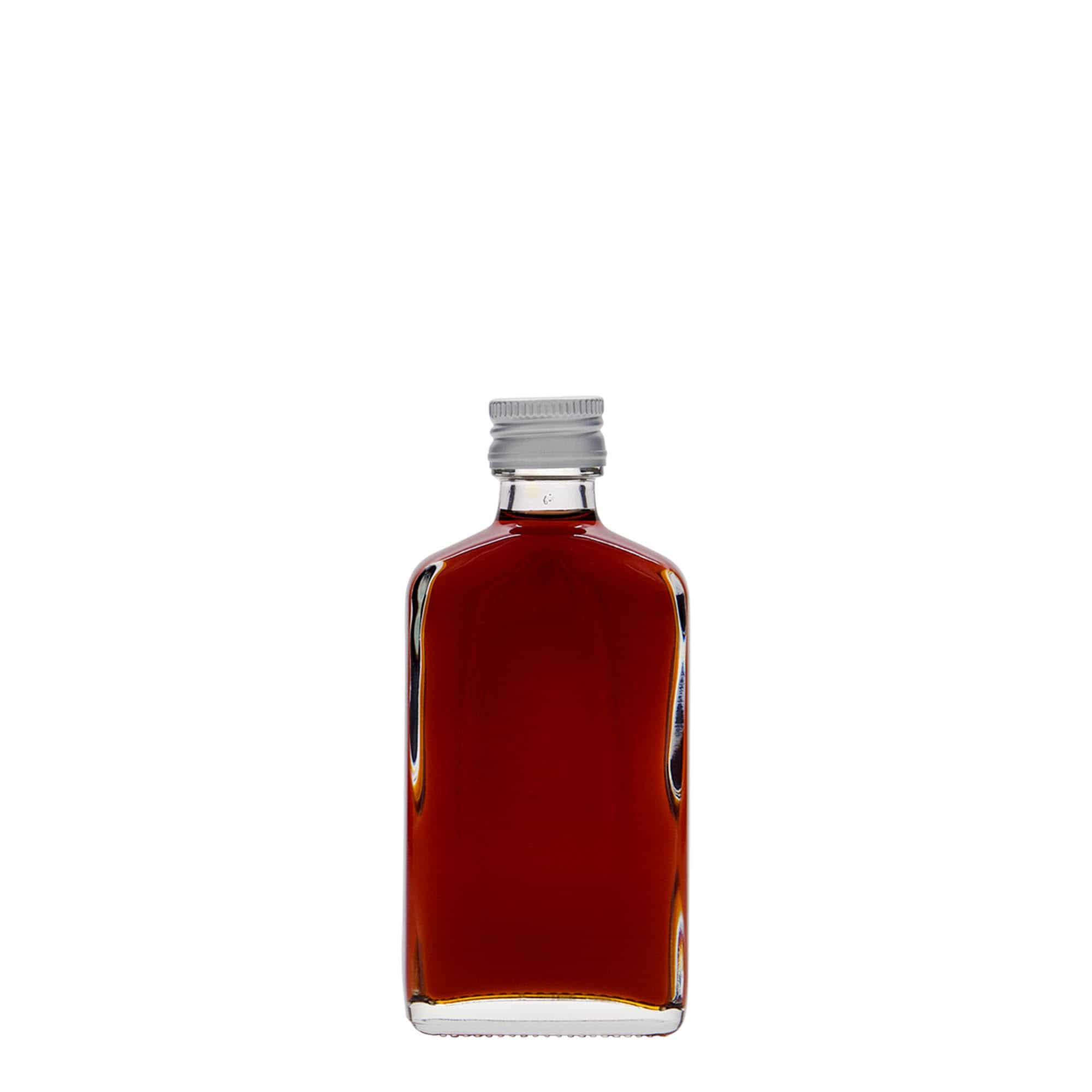 50 ml žepna steklenička, pravokotna, steklo, odprtina: PP 18 50 ml žepna steklenička, pravokotna, steklo, odprtina: PP 18