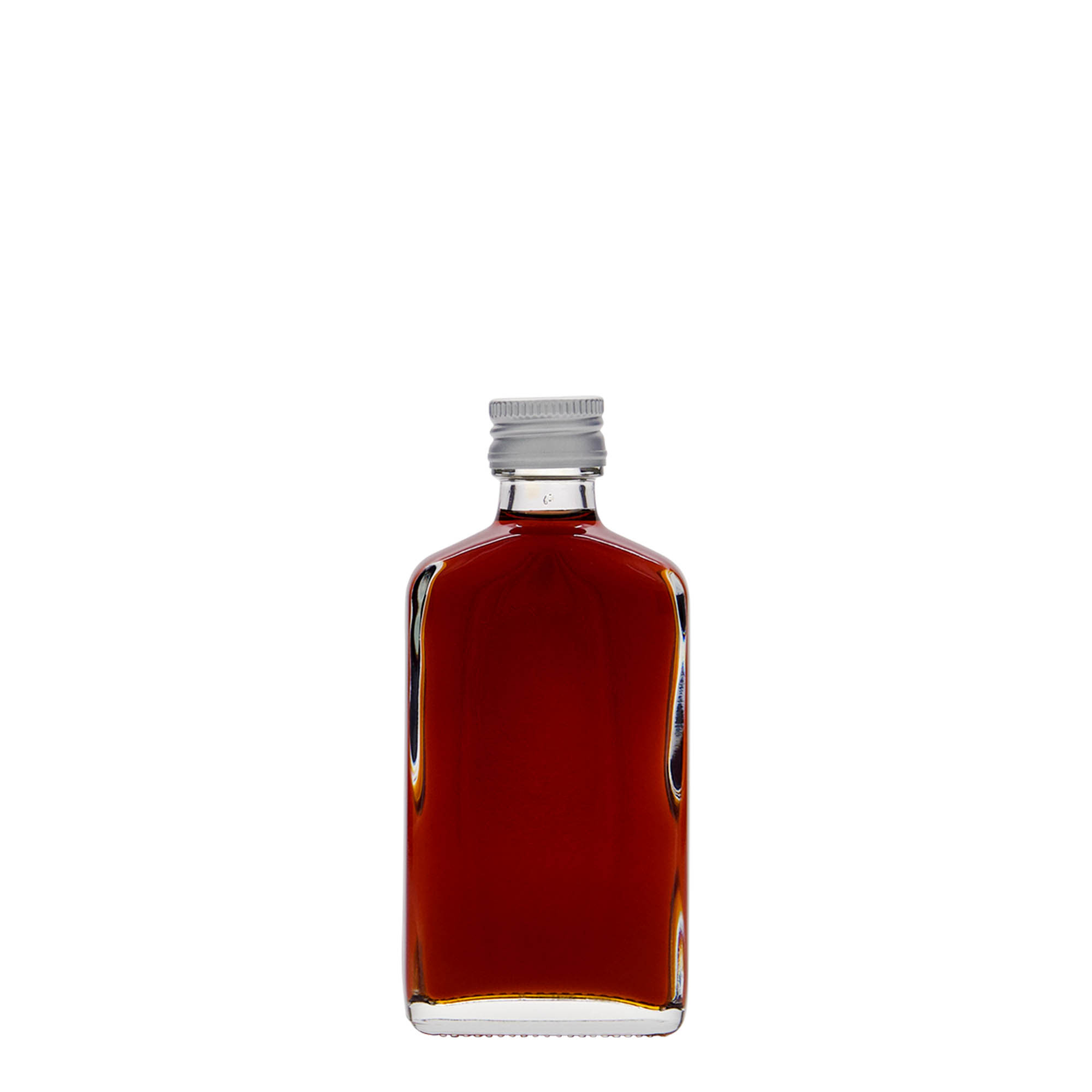 50 ml žepna steklenička, pravokotna, steklo, odprtina: PP 18 50 ml žepna steklenička, pravokotna, steklo, odprtina: PP 18