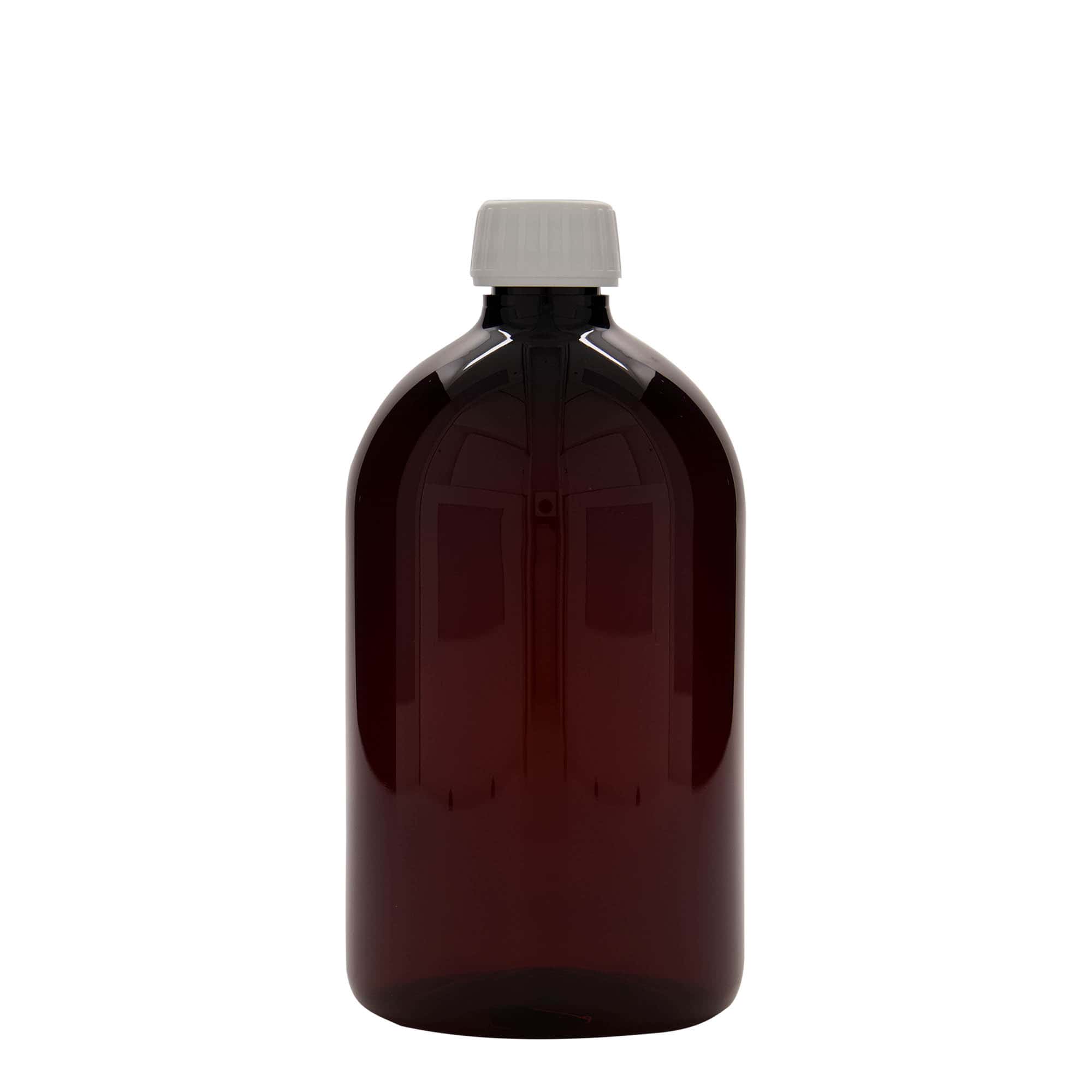 1000 ml steklenica za zdravila PET, rjava, plastika, ustje: PP 28