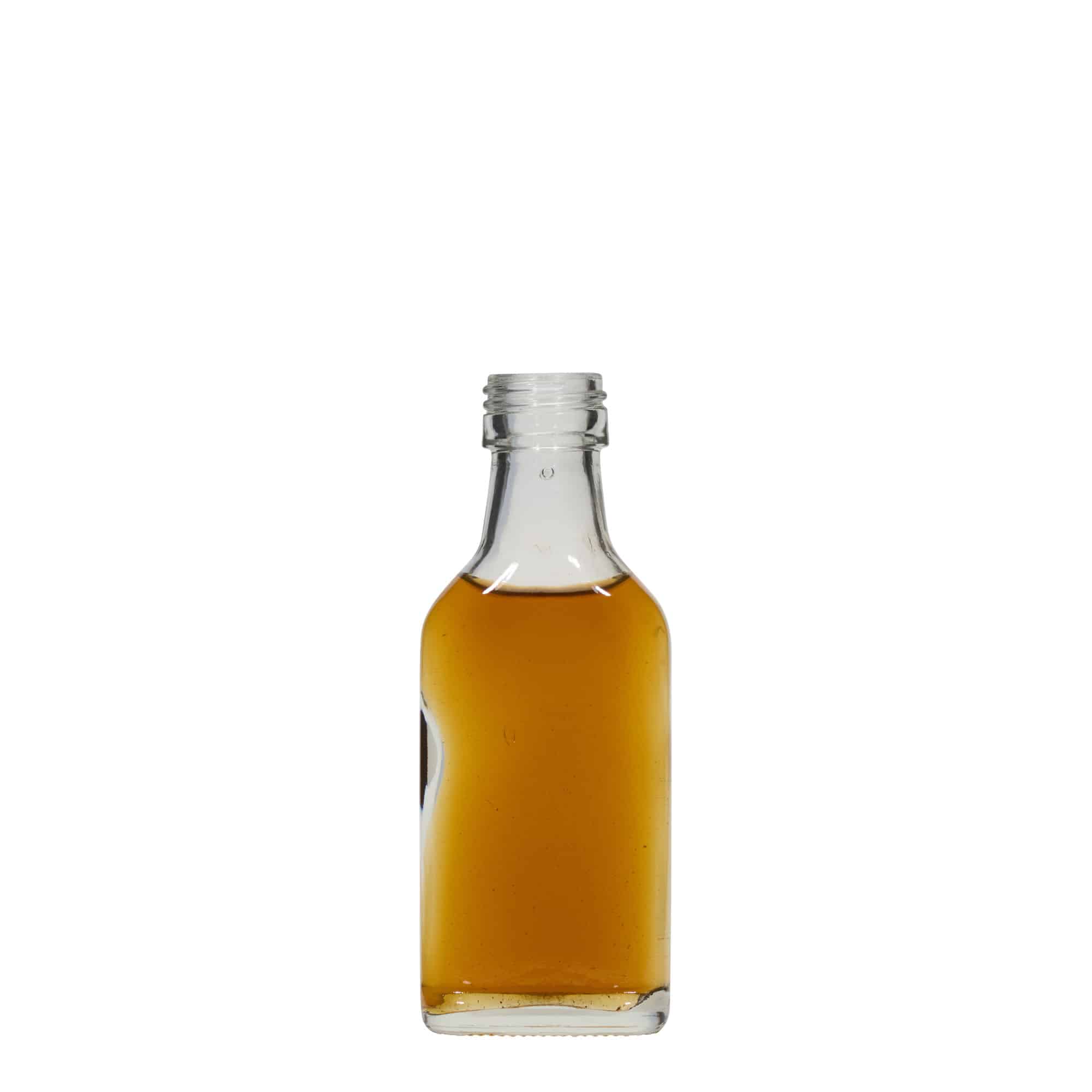 40 ml žepna steklenička, pravokotna, odprtina: PP 22 40 ml žepna steklenička, pravokotna, odprtina: PP 22