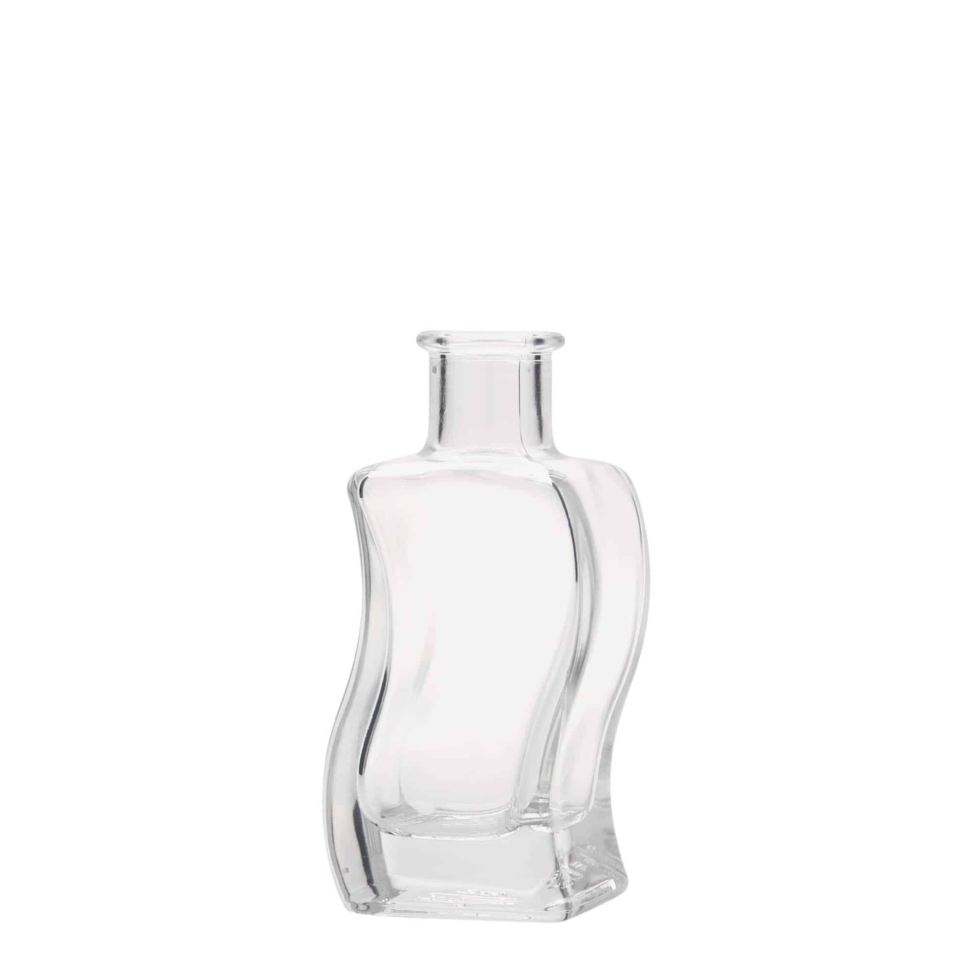 100 ml steklena steklenica »Val«, kvadratna, ustje: pluta