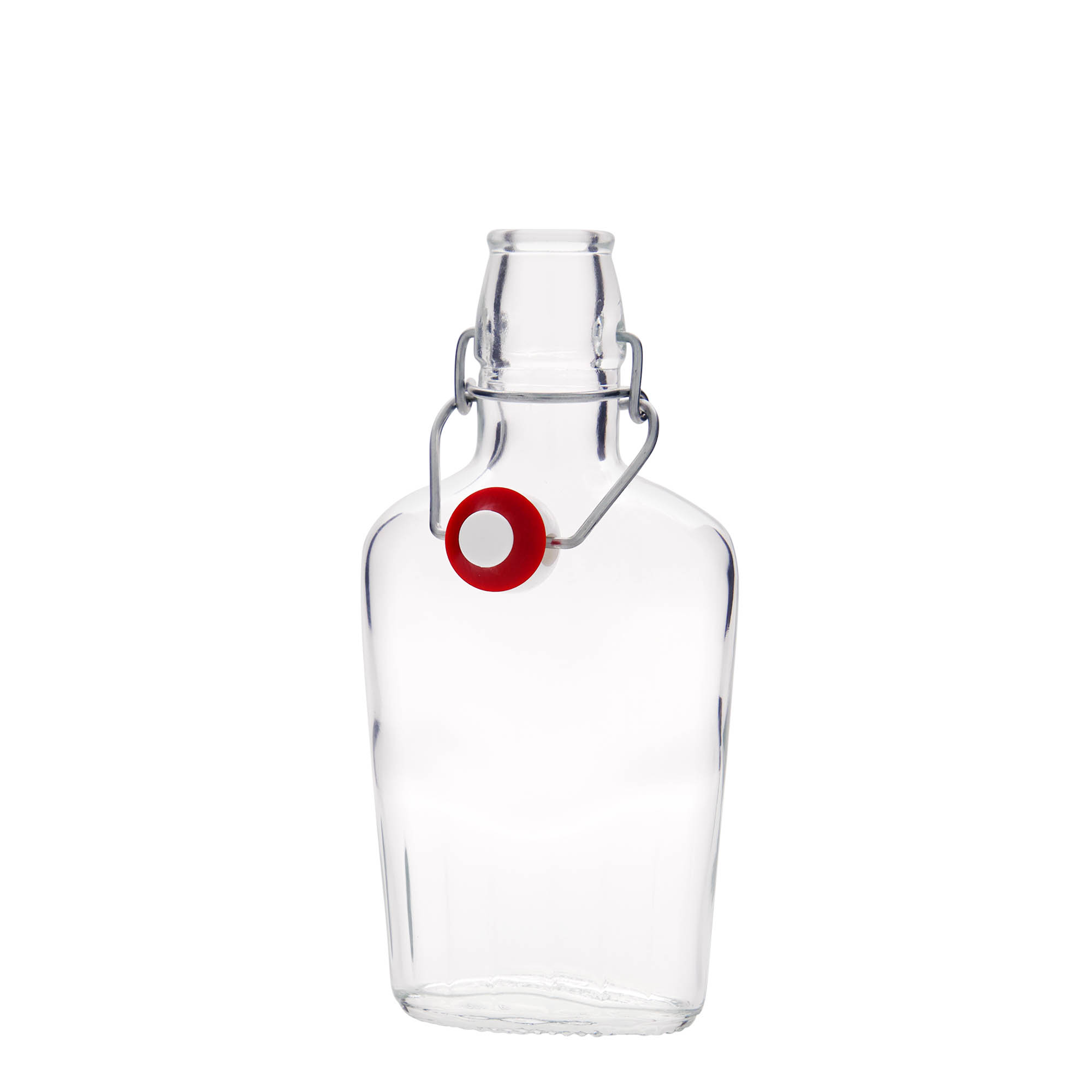 250 ml steklenica 'Fiaschetta', ovalna, odprtina: s sponko 250 ml steklenica 'Fiaschetta', ovalna, odprtina: s sponko