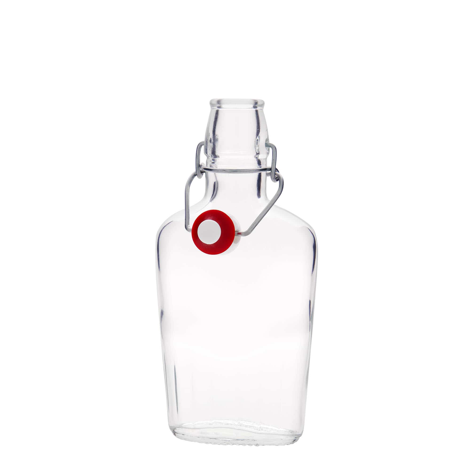 250 ml steklenica 'Fiaschetta', ovalna, odprtina: s sponko 250 ml steklenica 'Fiaschetta', ovalna, odprtina: s sponko