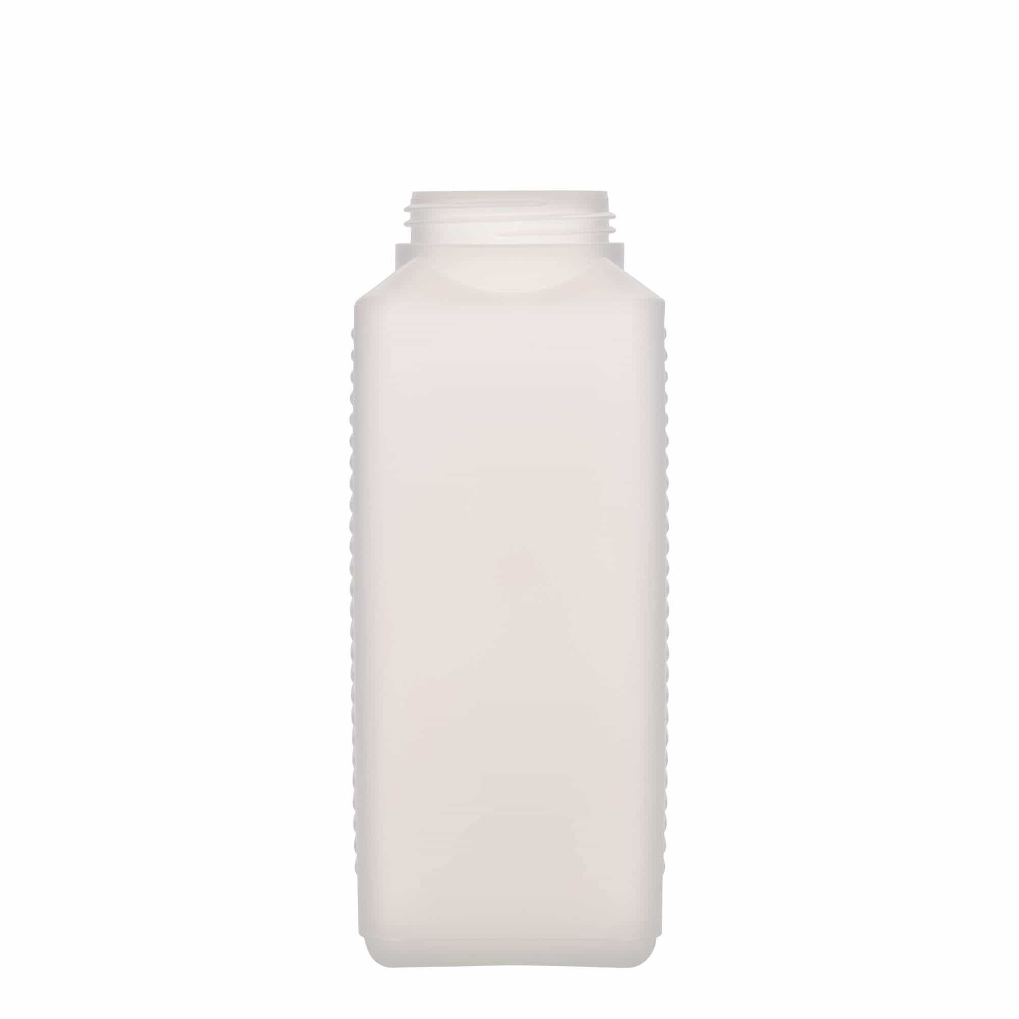 1.000 ml steklenica z širokim vratom, pravokotna, HDPE-plastika, naravna, odprtina: DIN 60 EPE 1.000 ml steklenica z širokim vratom, pravokotna, HDPE-plastika, naravna, odprtina: DIN 60 EPE