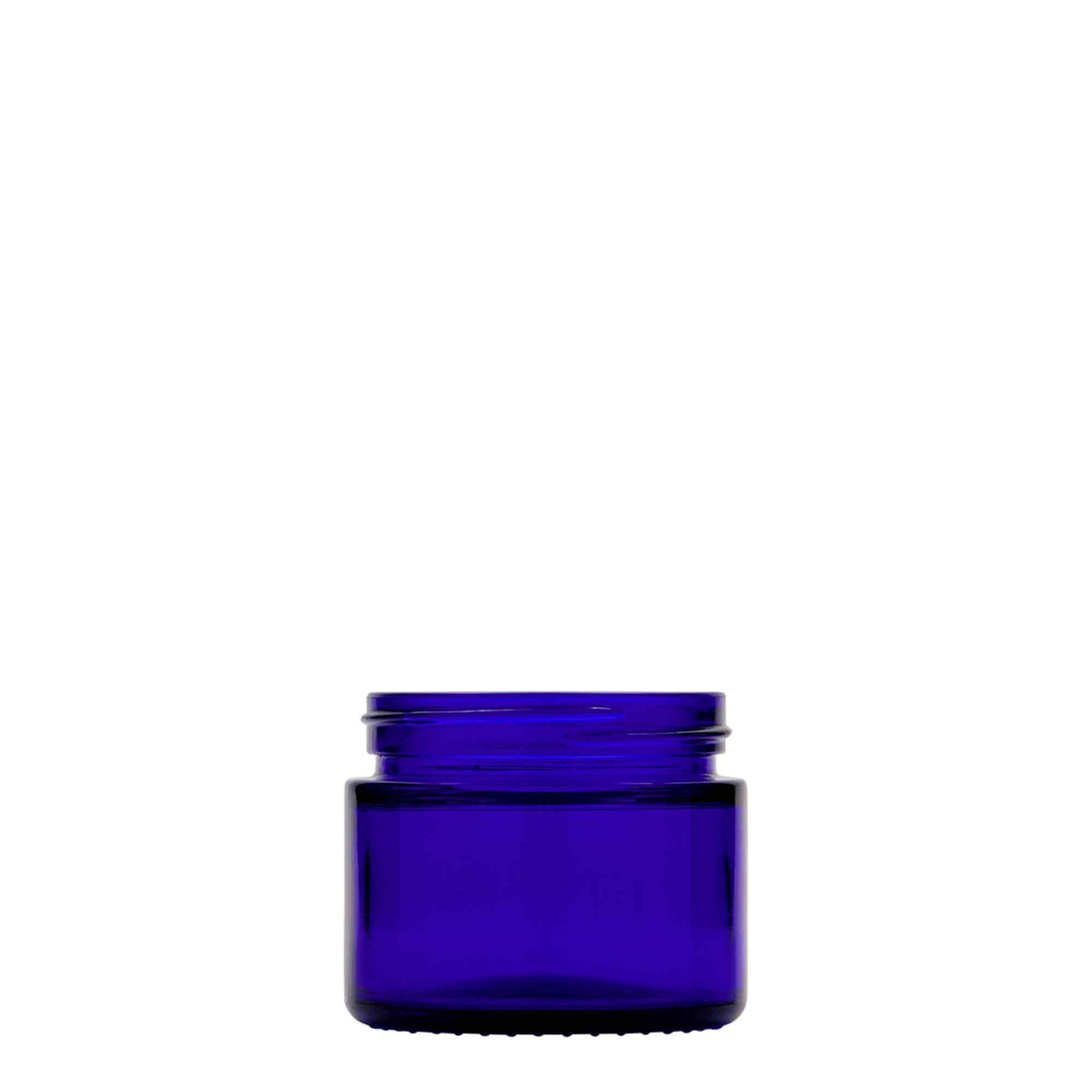 50 ml lonček 'Blue Edition', steklo, kraljevsko modra, odprtina: navojni pokrov