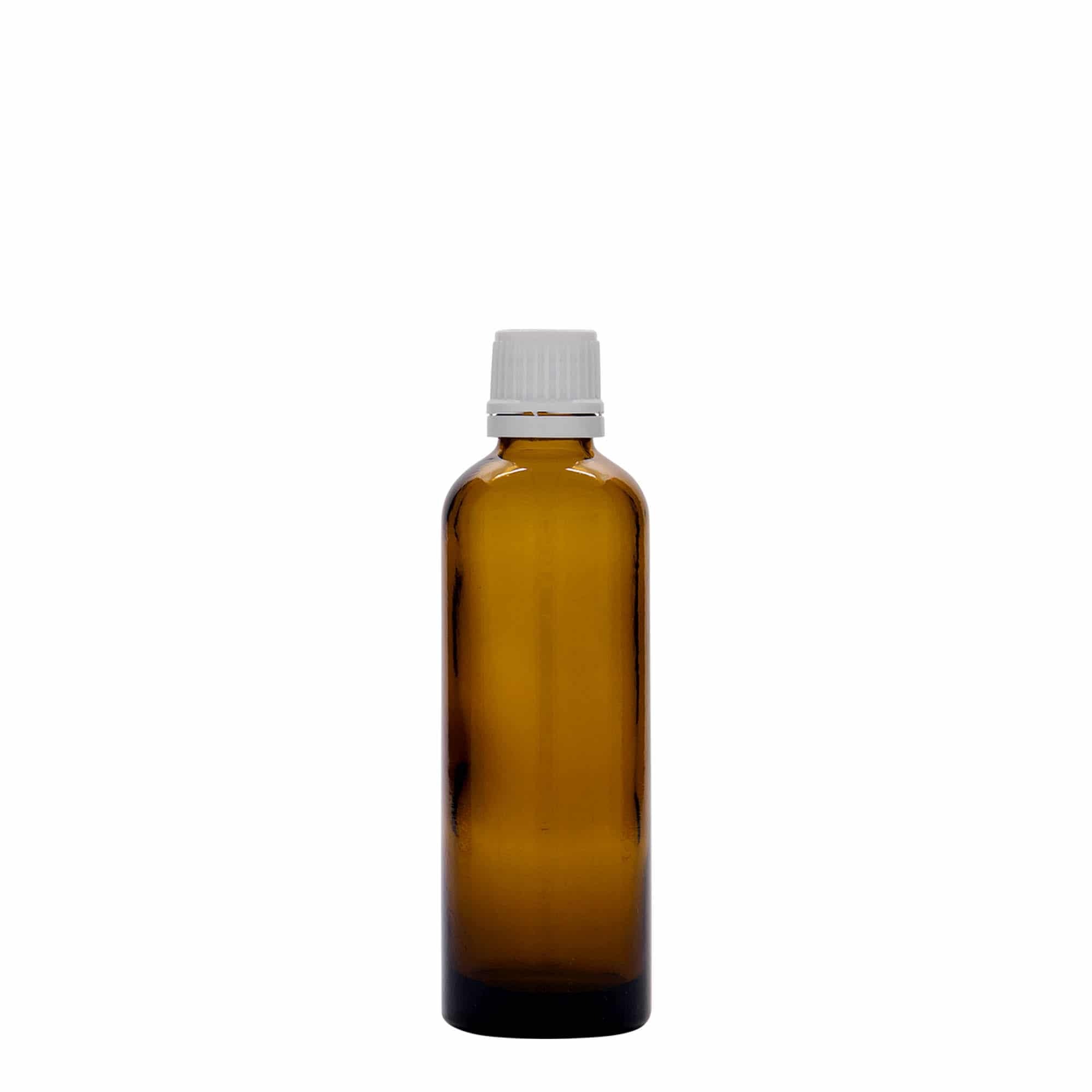 75 ml steklenica za zdravila, steklo, rjava, ustje: DIN 18