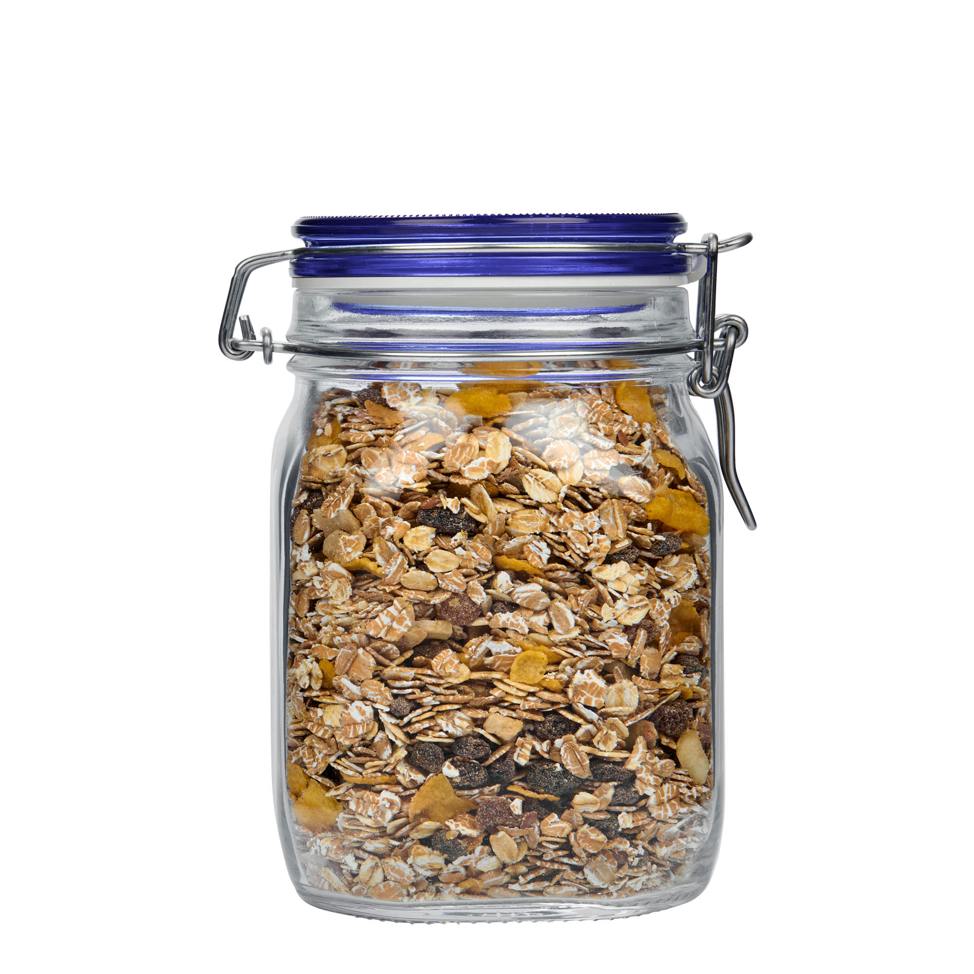 1.000 ml steklenica s kovinskim vzmetnim pokrovom 'Fido' modri pokrov, kvadratna, odprtina: kovinski vzmetni pokrov 1.000 ml steklenica s kovinskim vzmetnim pokrovom 'Fido' modri pokrov, kvadratna, odprtina: kovinski vzmetni pokrov