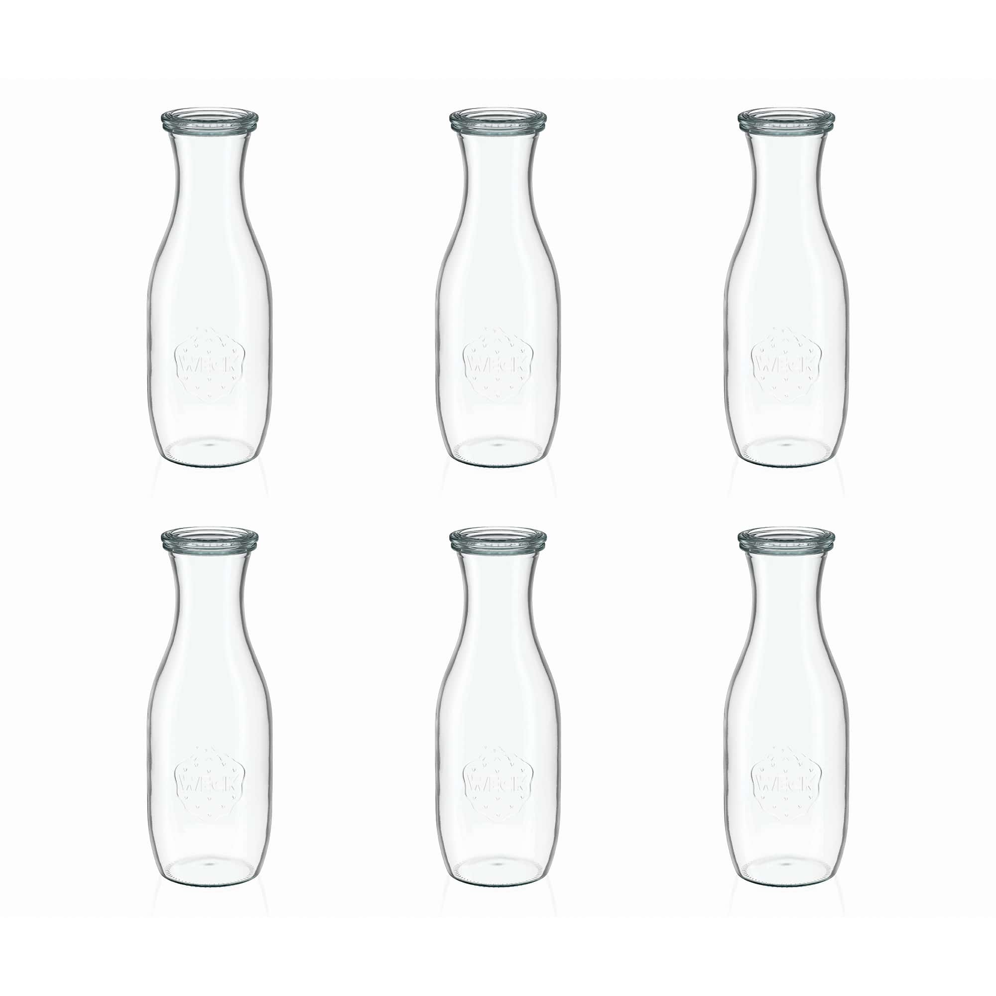 6x 1000 ml WECK steklenica za sok s steklenim pokrovom RR 60