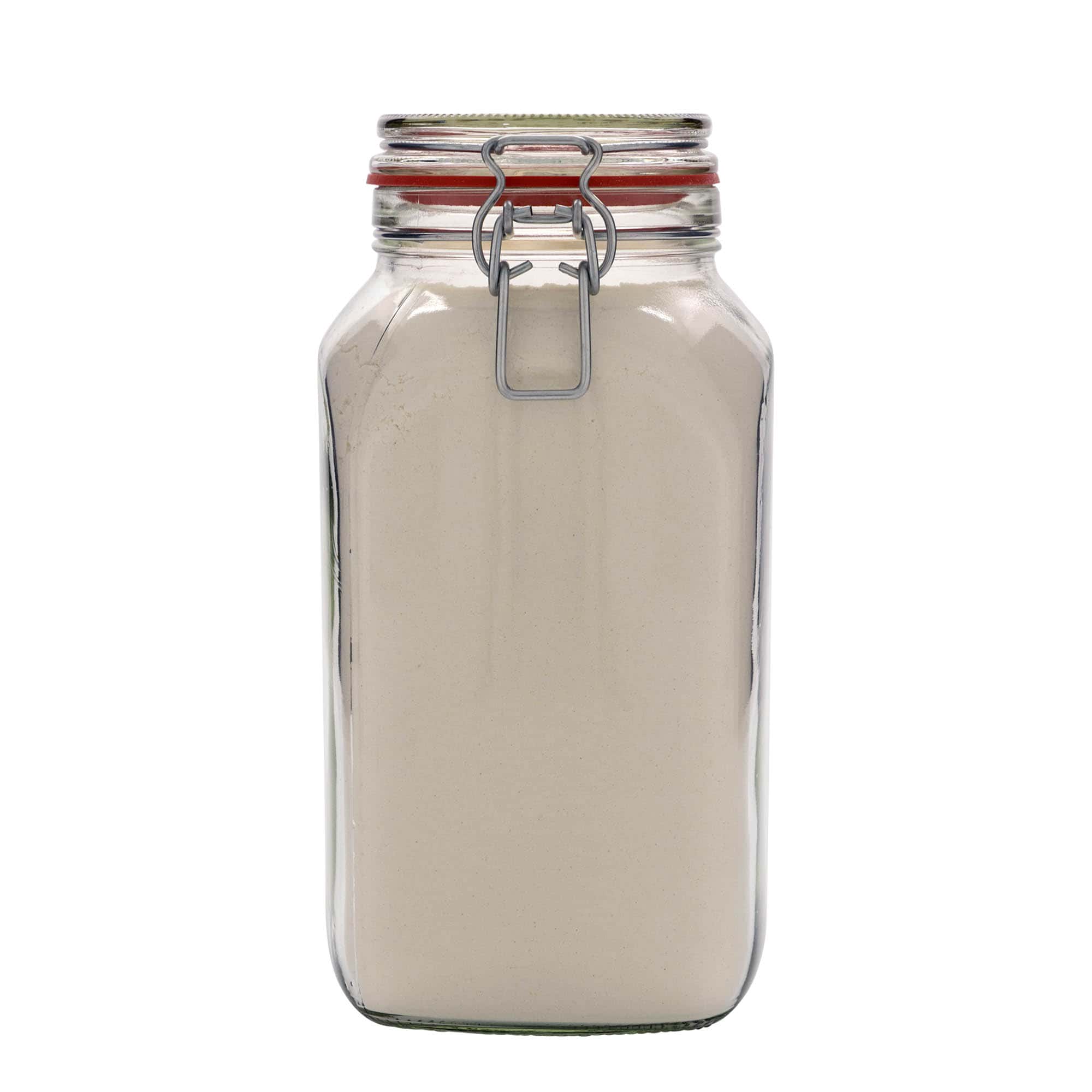 2590 ml kozarec s patentom, kvadratni, ustje: zamašek s tesnilom s patentom