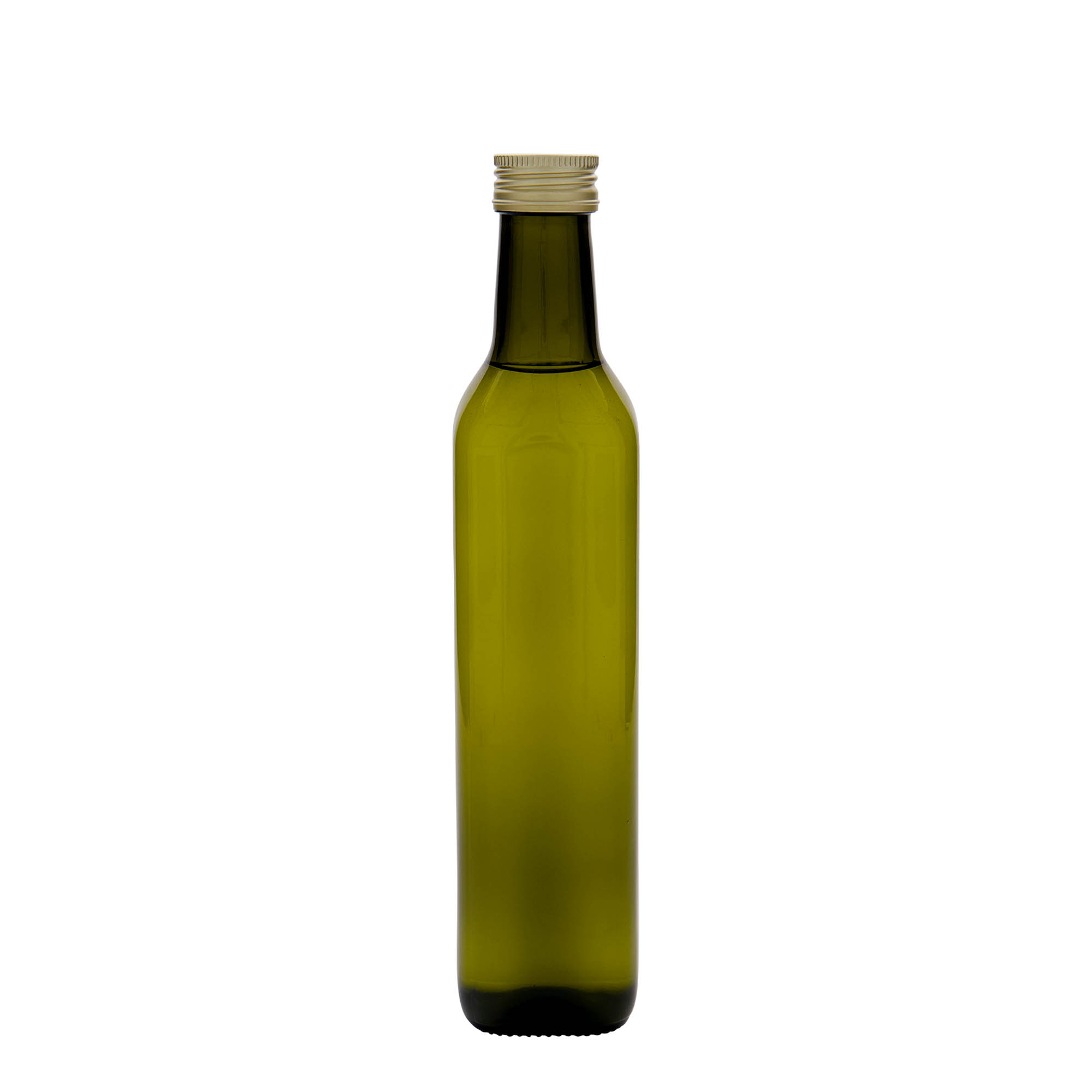 500 ml steklenica iz stekla 'Marasca', kvadratna, starozelena, odprtina: PP 31,5