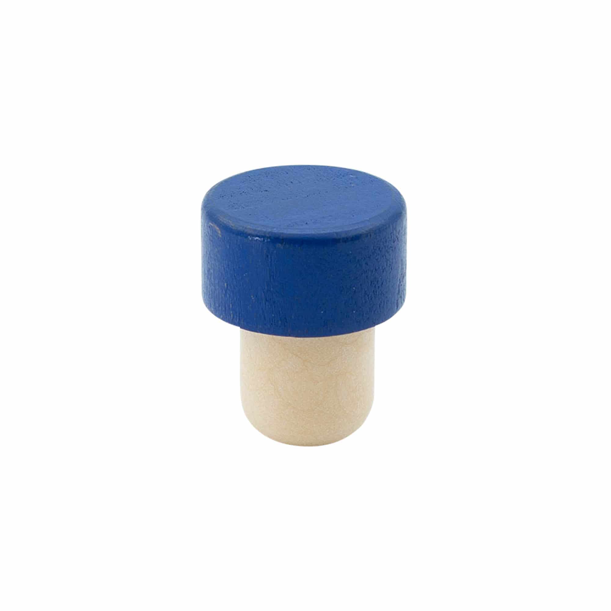Plutovinasti zamašek z robom 19 mm, les/plastika, modra, za ustje: pluta Plutovinasti zamašek z robom 19 mm, les/plastika, modra, za ustje: pluta
